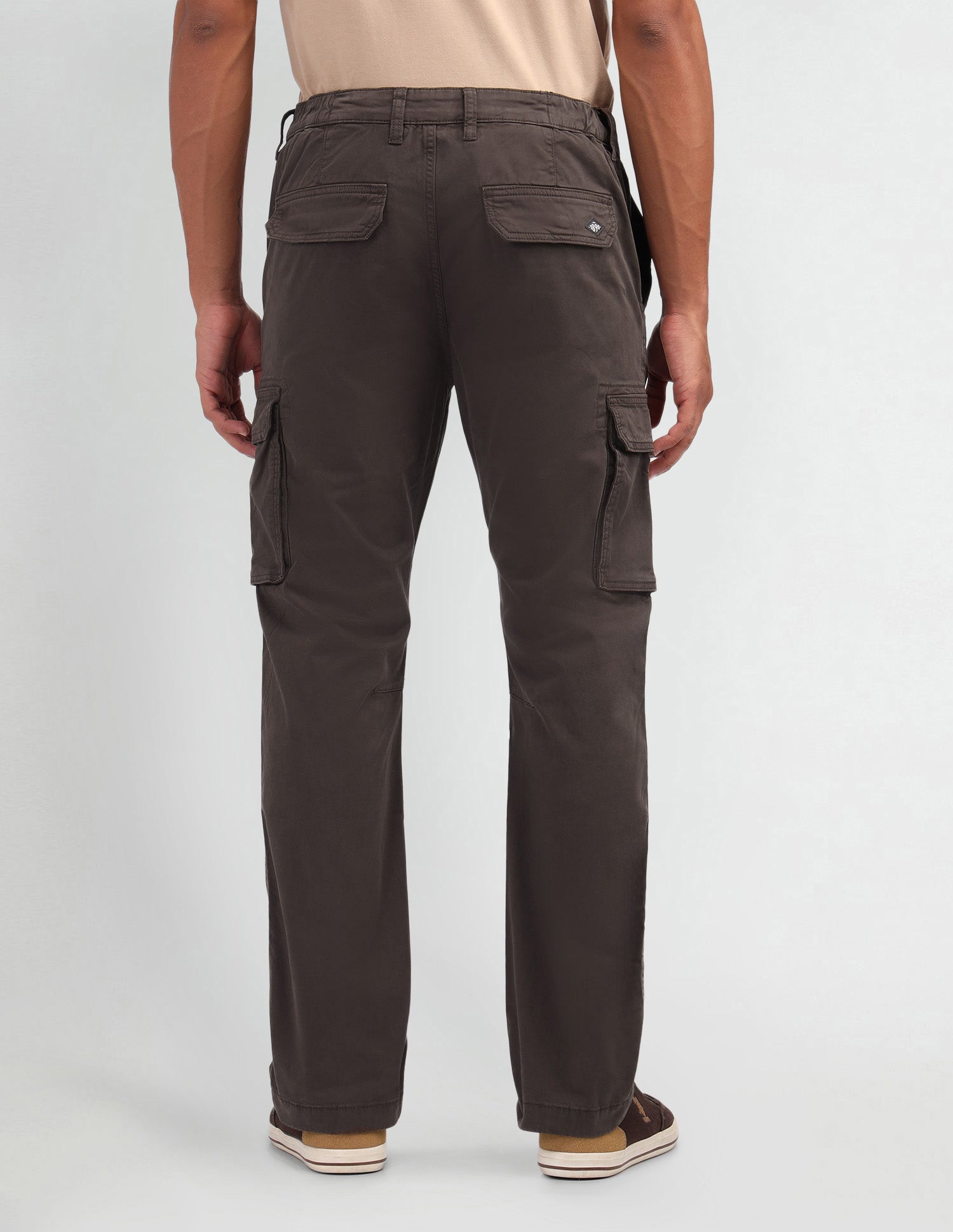 Solid Straight Fit Trousers Choco Brown - U.S. Polo Assn. India | Large
