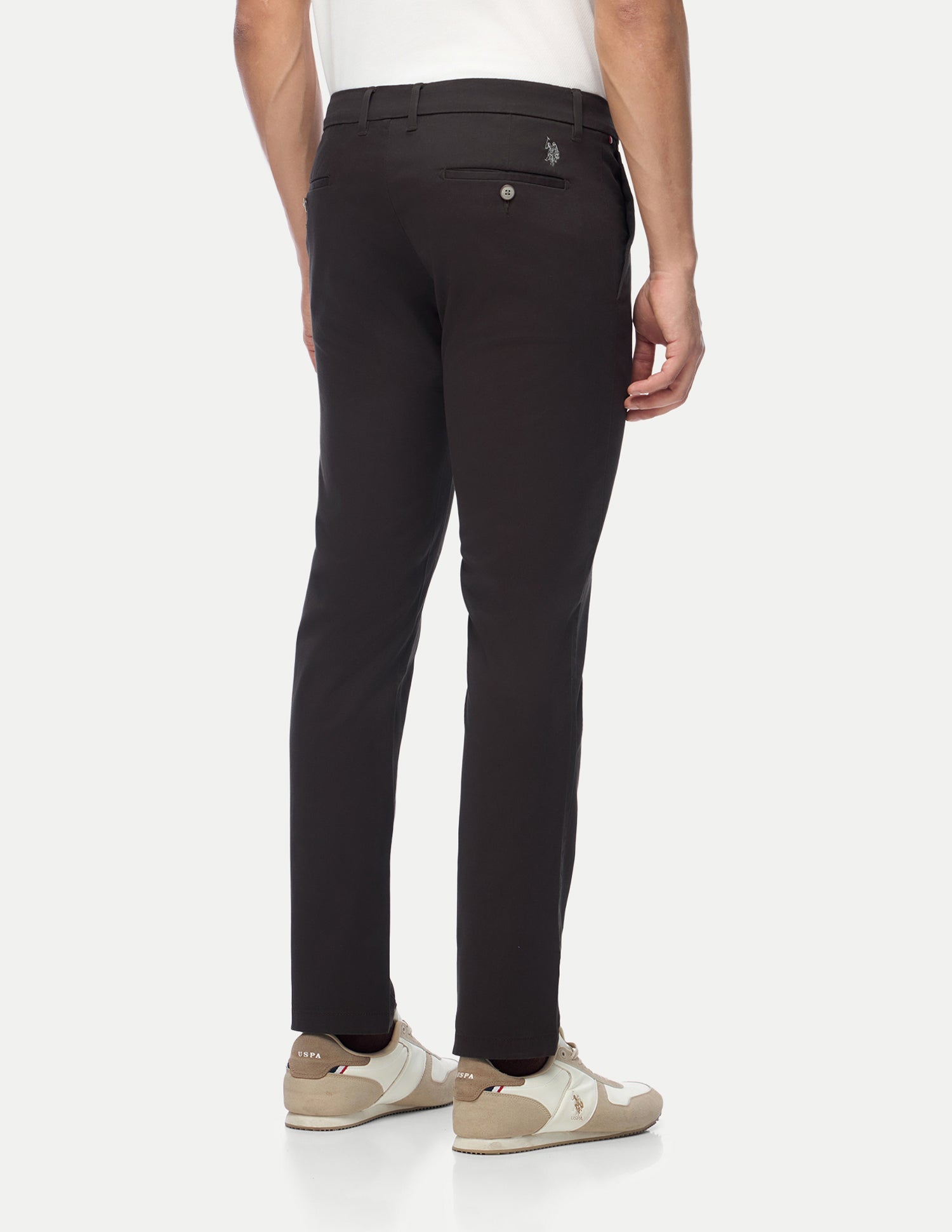 Denver Slim Fit Twill Trousers Choco - U.S. Polo Assn. India | Large
