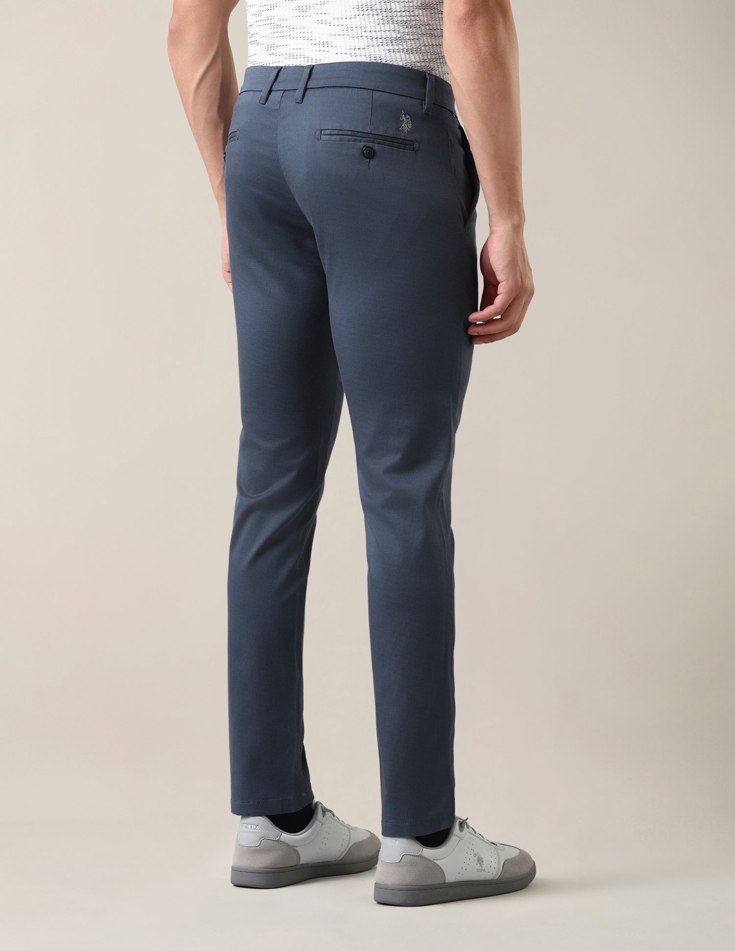Denver Slim Fit Satin Trousers Navy - U.S. Polo Assn. India | Large