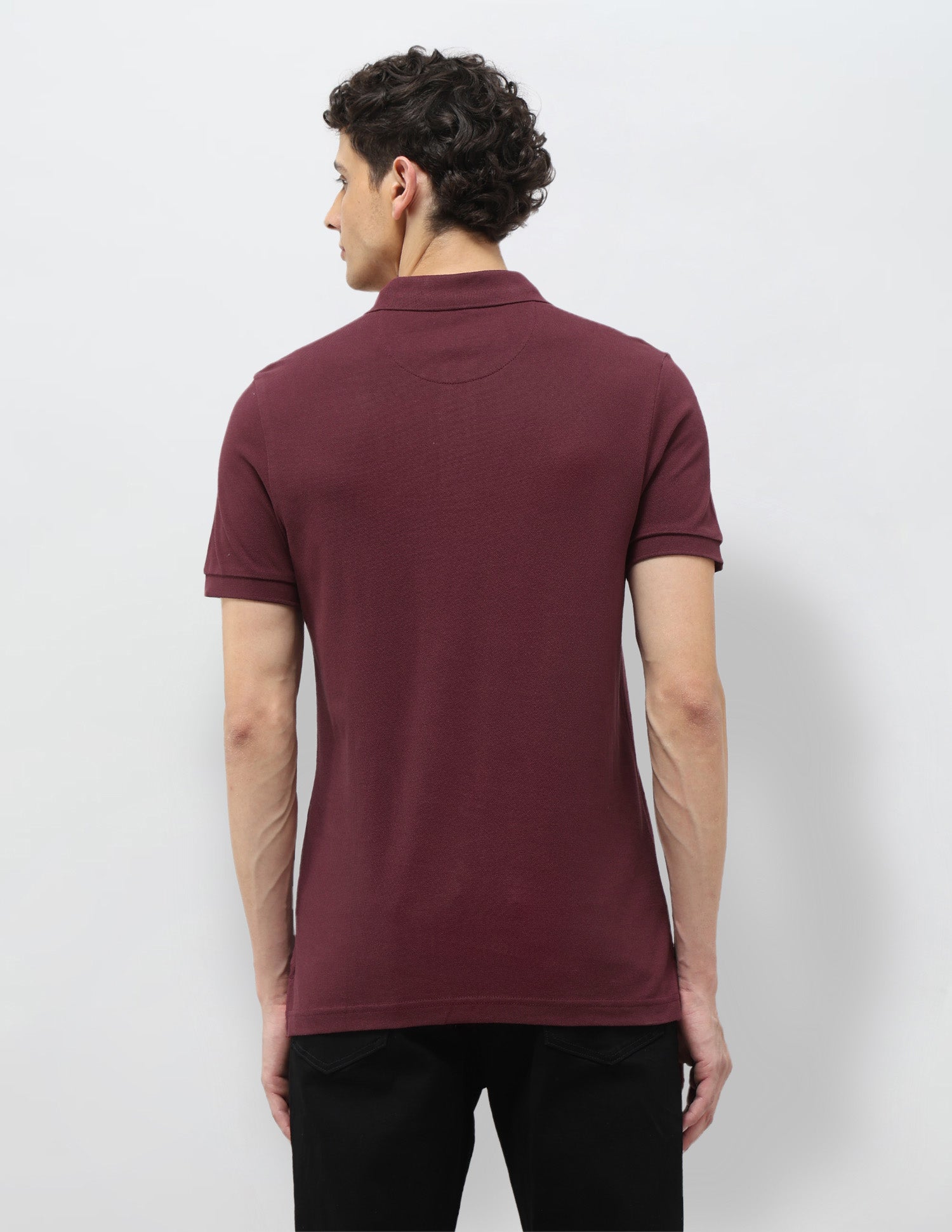 Pure Cotton Muscle Fit Polo Shirt Maroon - U.S. Polo Assn. India | Large