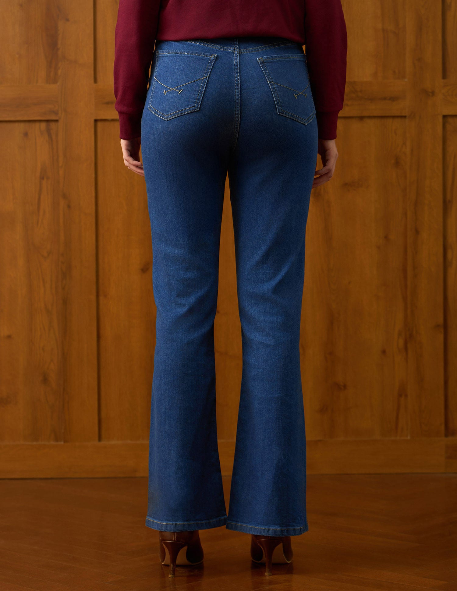 Ultra-high Rise Bootcut Jeans Dark Blue - U.S. POLO ASSN. | Large