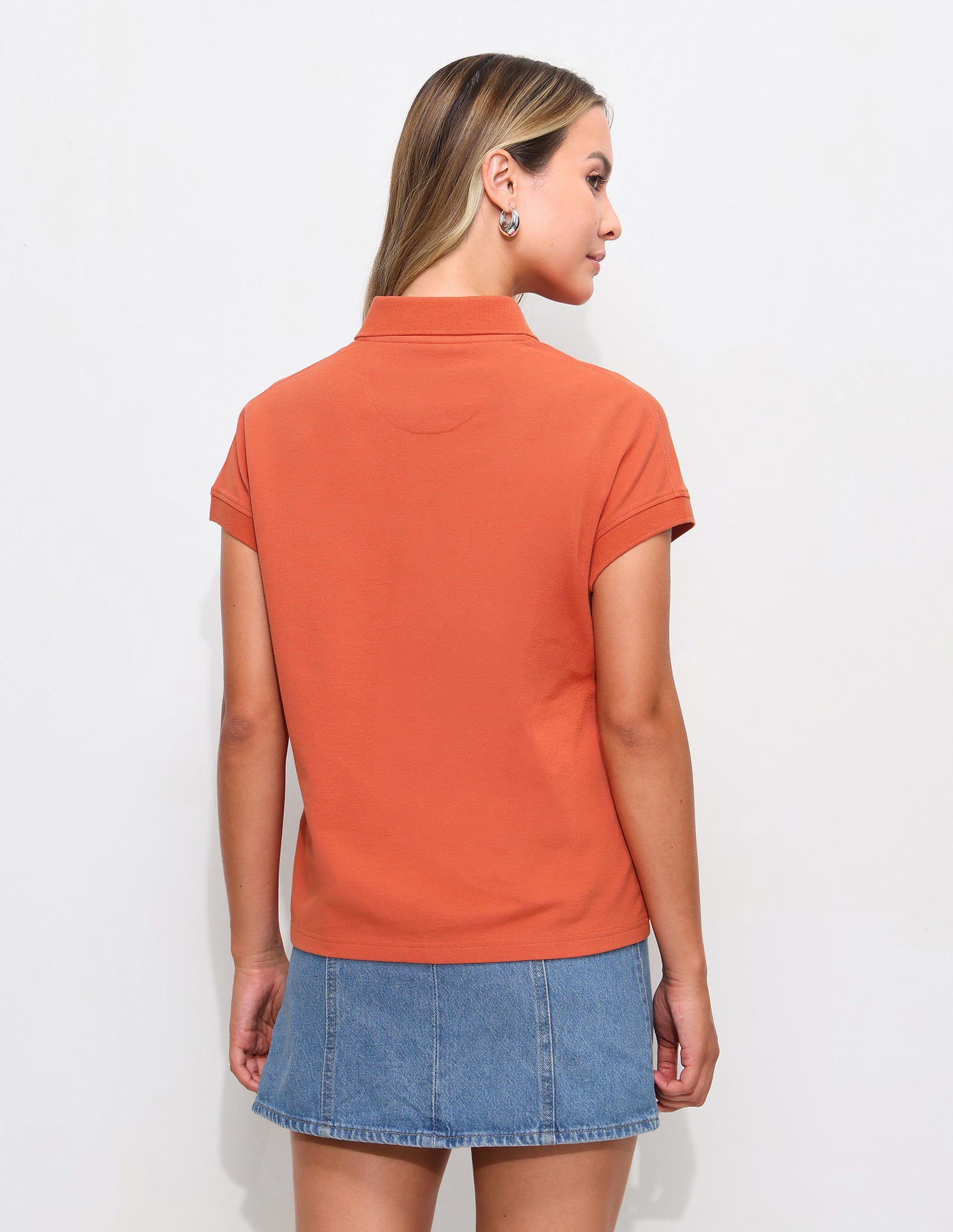 Extended Sleeves Boxy Fit Polo Shirt Orange - U.S. Polo Assn. India | Large