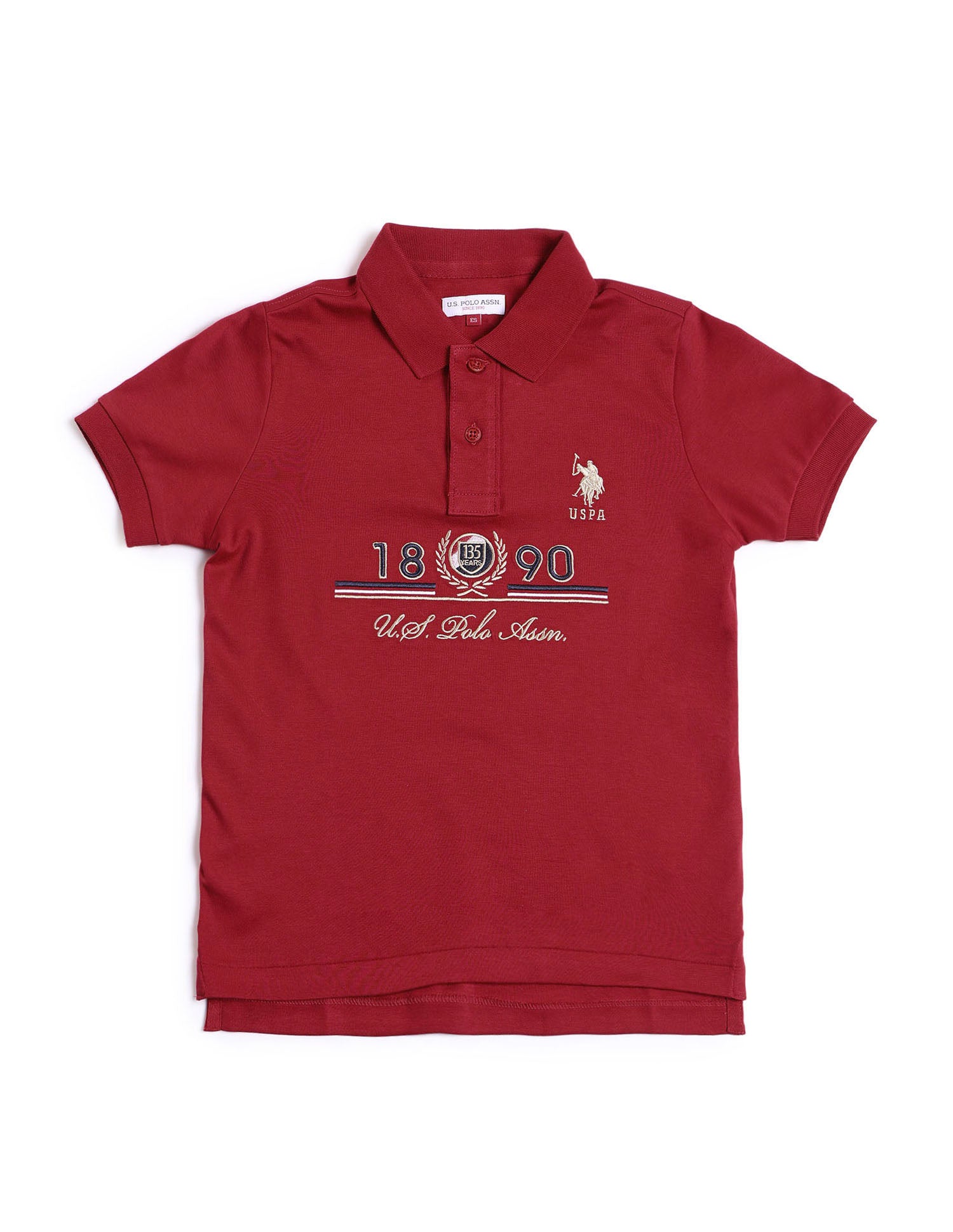 Boys Brand Printed Regular Fit Polo Shirt Red - U.S. POLO ASSN. | Large