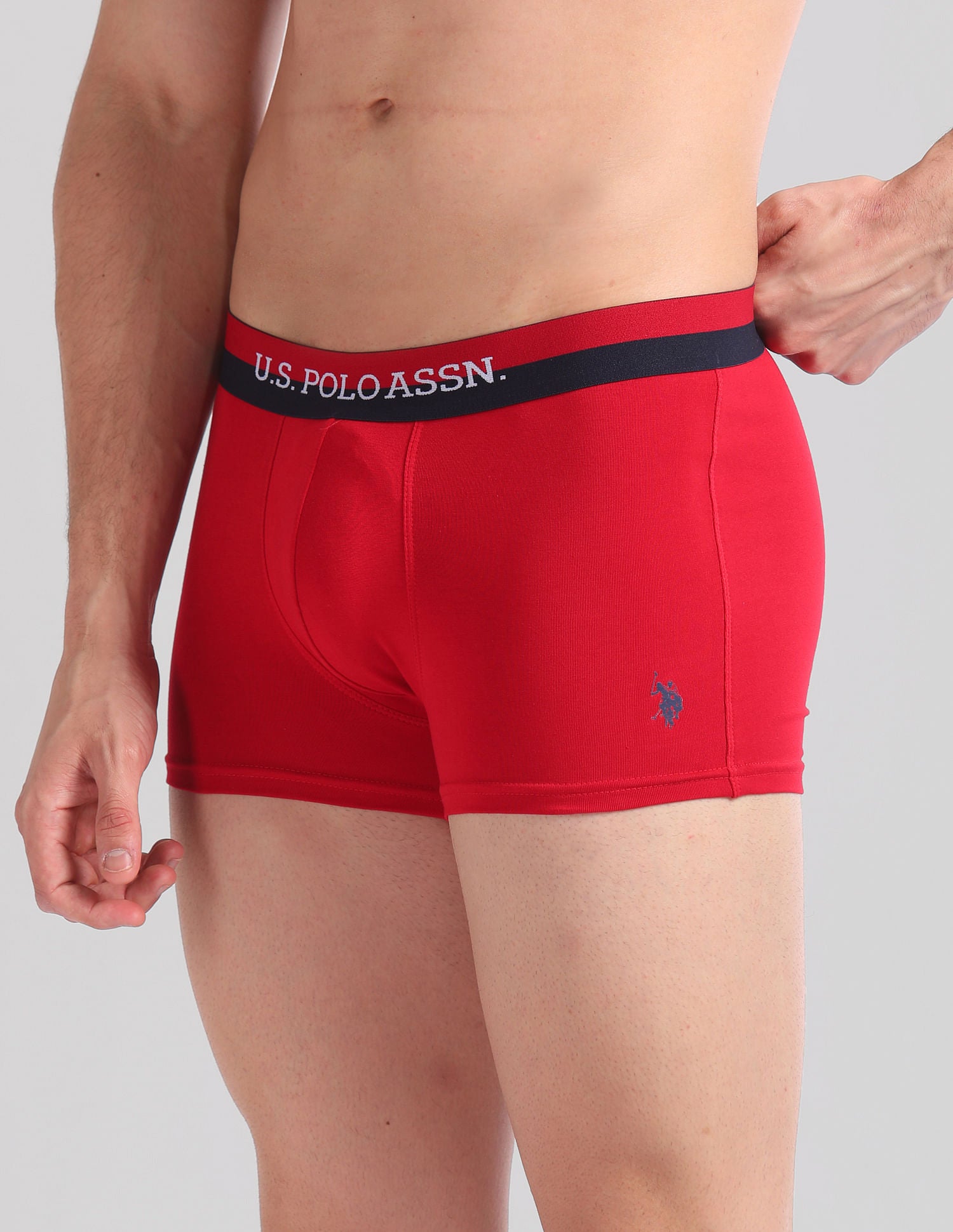 Pack Of 2 Mid-Rise Moisture-Wicking Trunks OET02-NR0-P2 Red and Navy - U.S. POLO ASSN. | Large