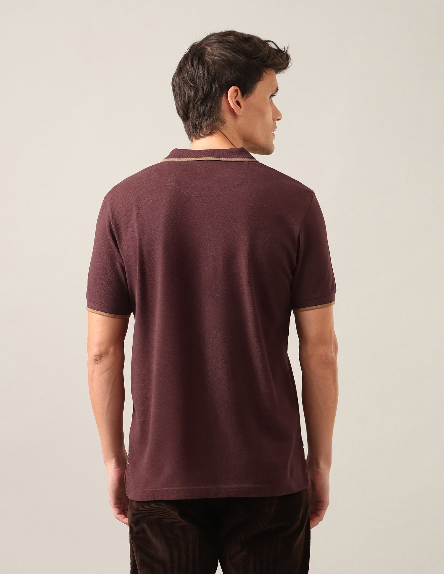 Solid Slim Fit Polo Shirt Maroon - U.S. Polo Assn. India | Large
