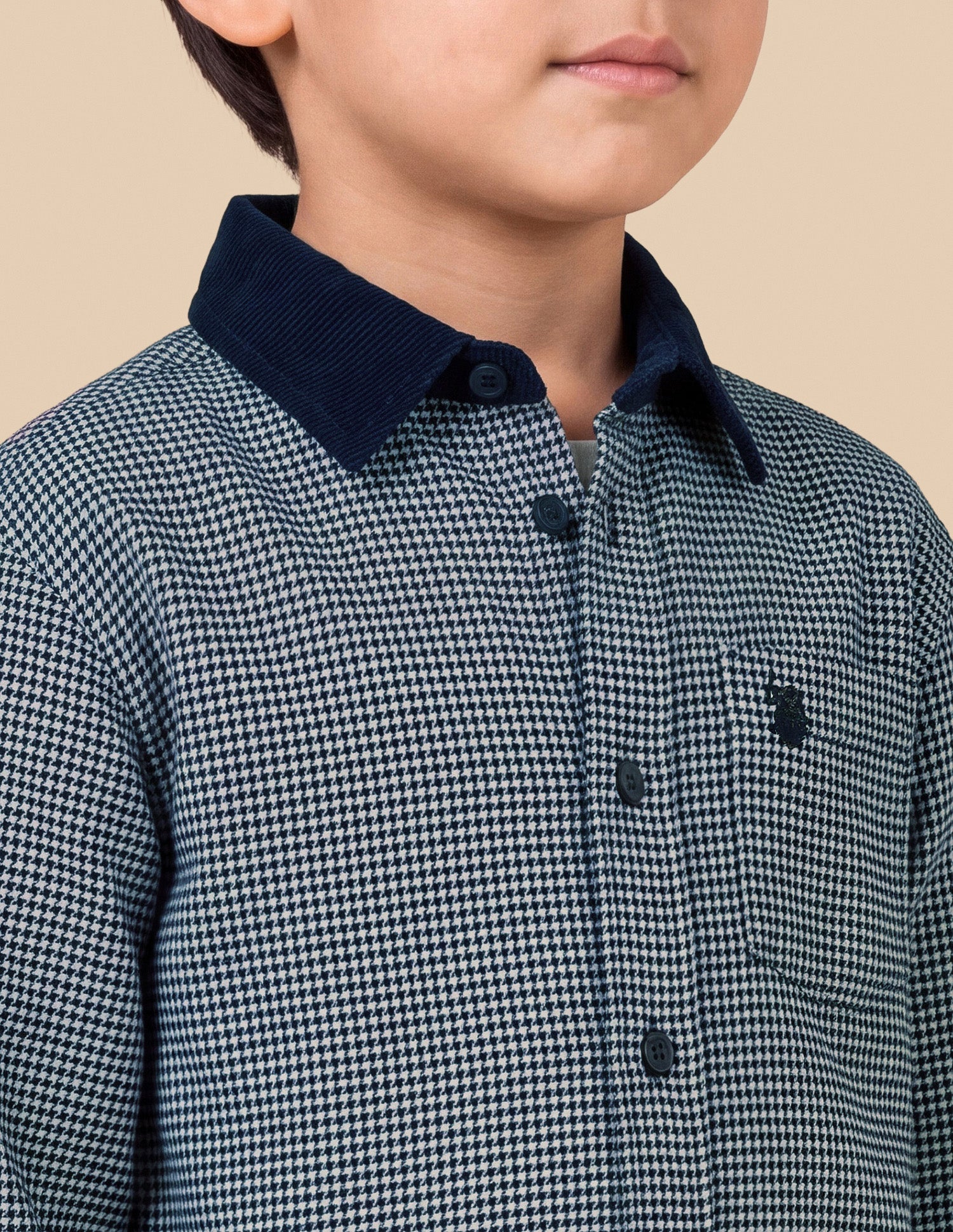 Houndstooth Twill Shirt Navy - U.S. Polo Assn. India | Large