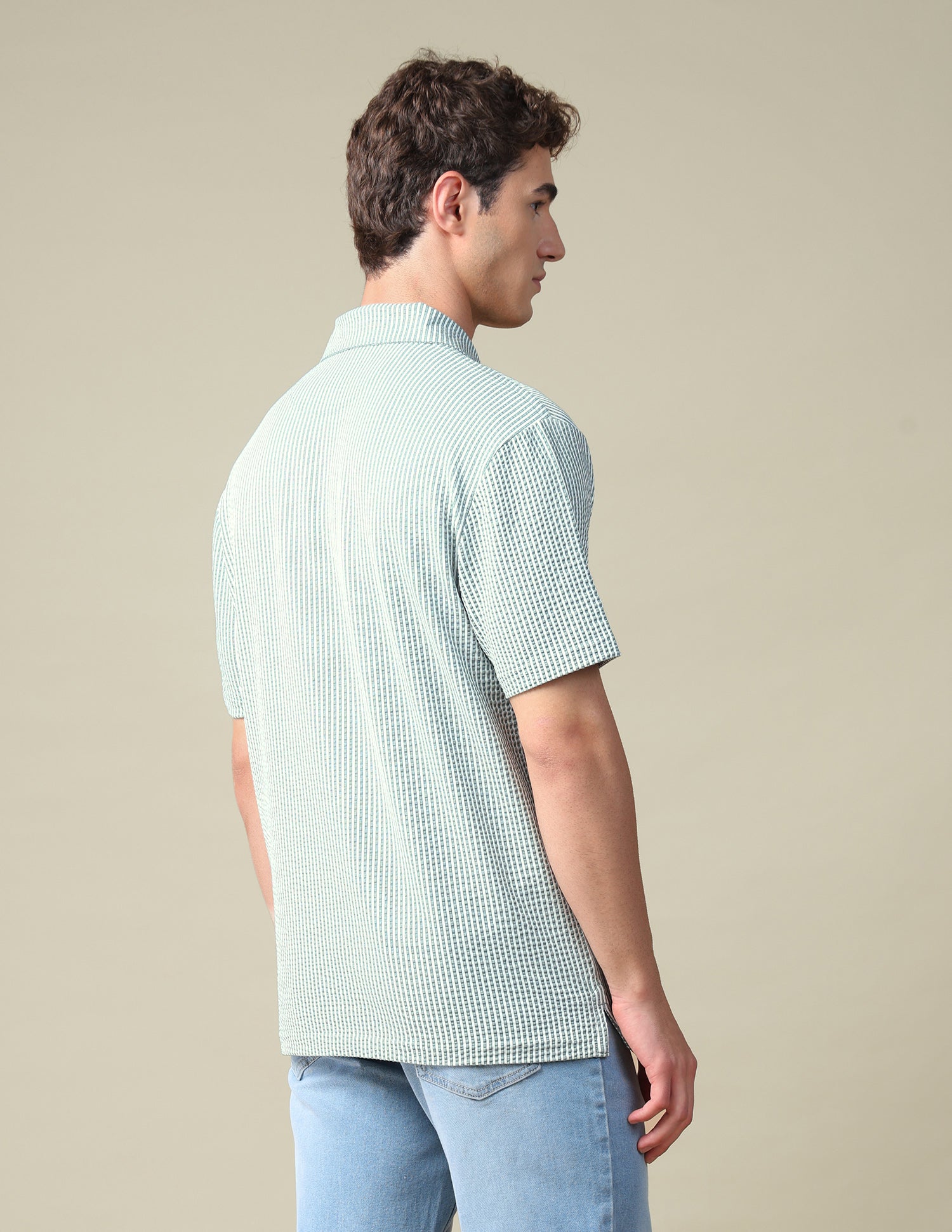 Vertical Striped Relaxed Fit Polo Shirt Green - U.S. Polo Assn. India | Large