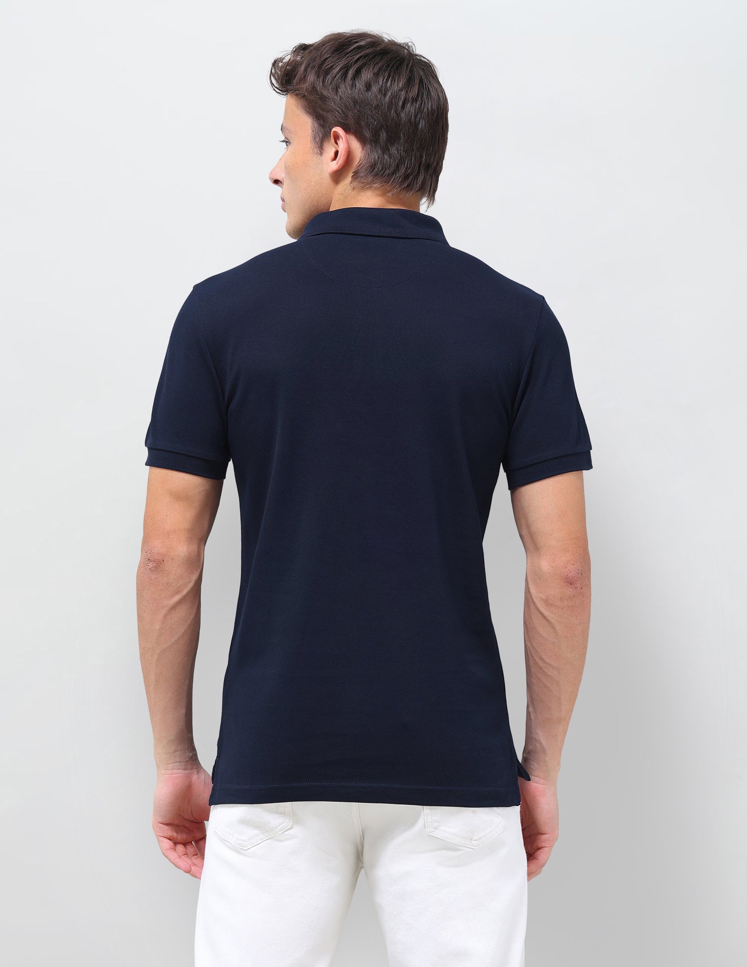 Solid Slim Fit Polo Shirt Navy - U.S. Polo Assn. India | Large
