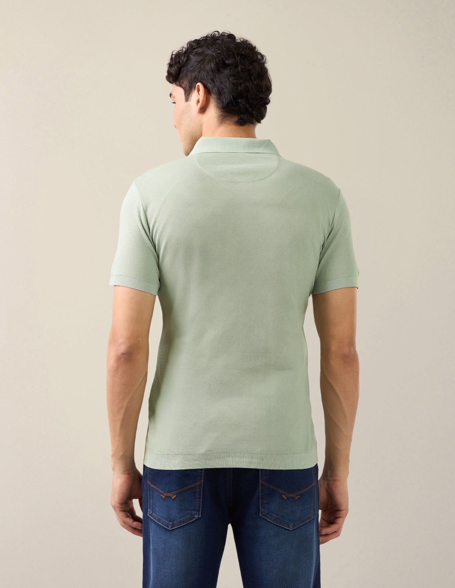 Solid Slim Fit Polo Shirt Light Green - U.S. Polo Assn. India | Large