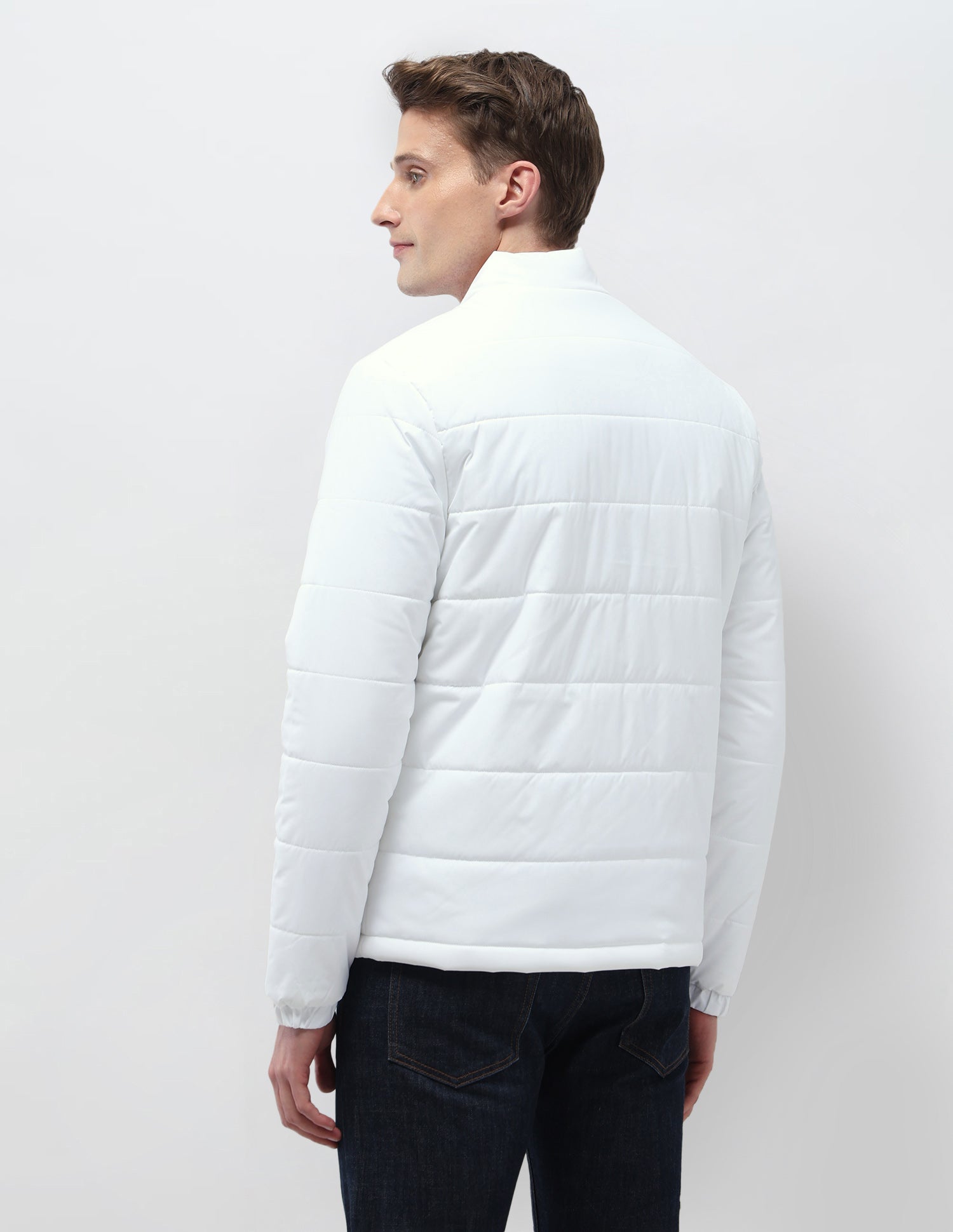 Solid Regular Fit Puffer Jacket White - U.S. Polo Assn. India | Large