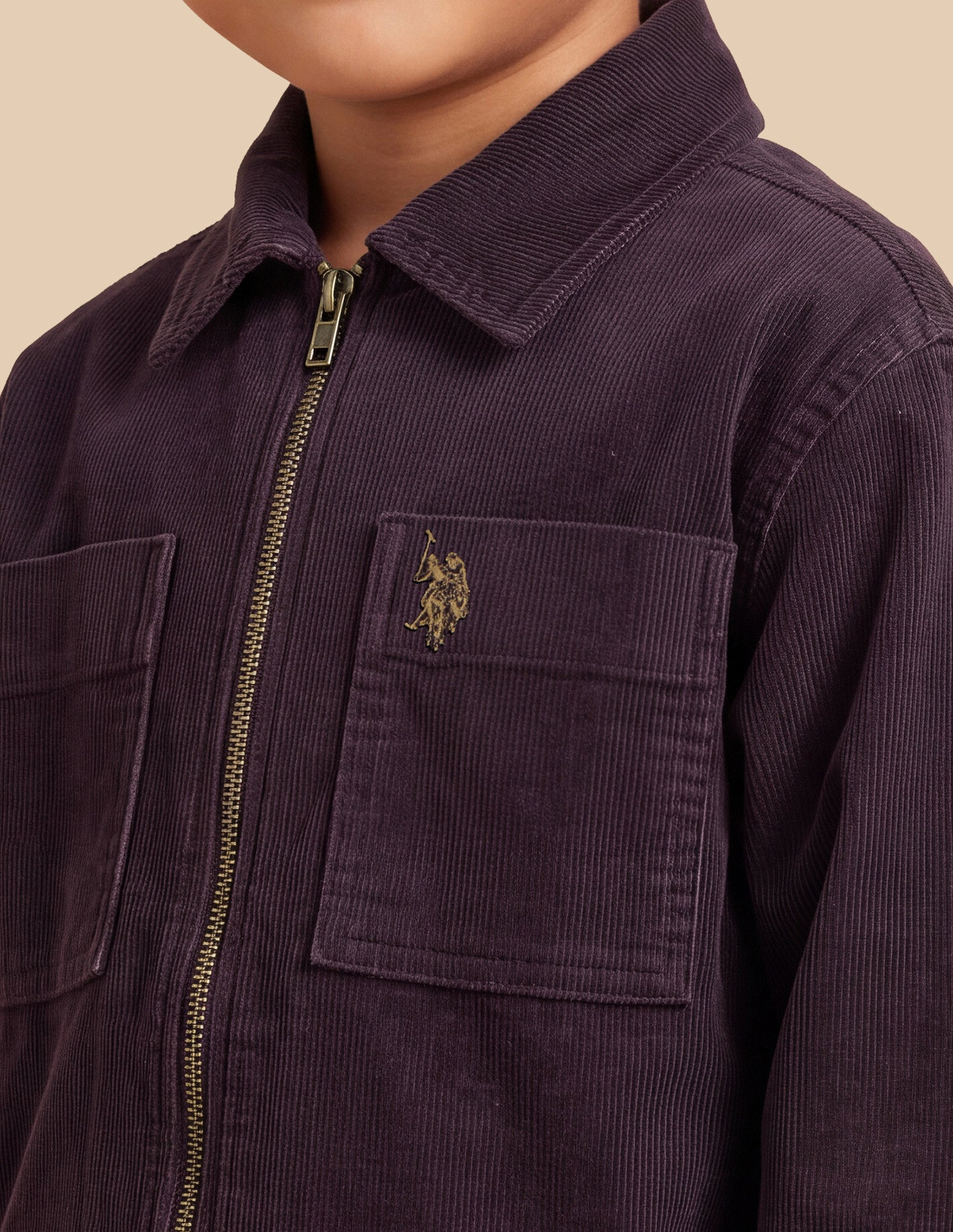 Corduroy Boxy Fit Shacket Purple - U.S. Polo Assn. India | Large
