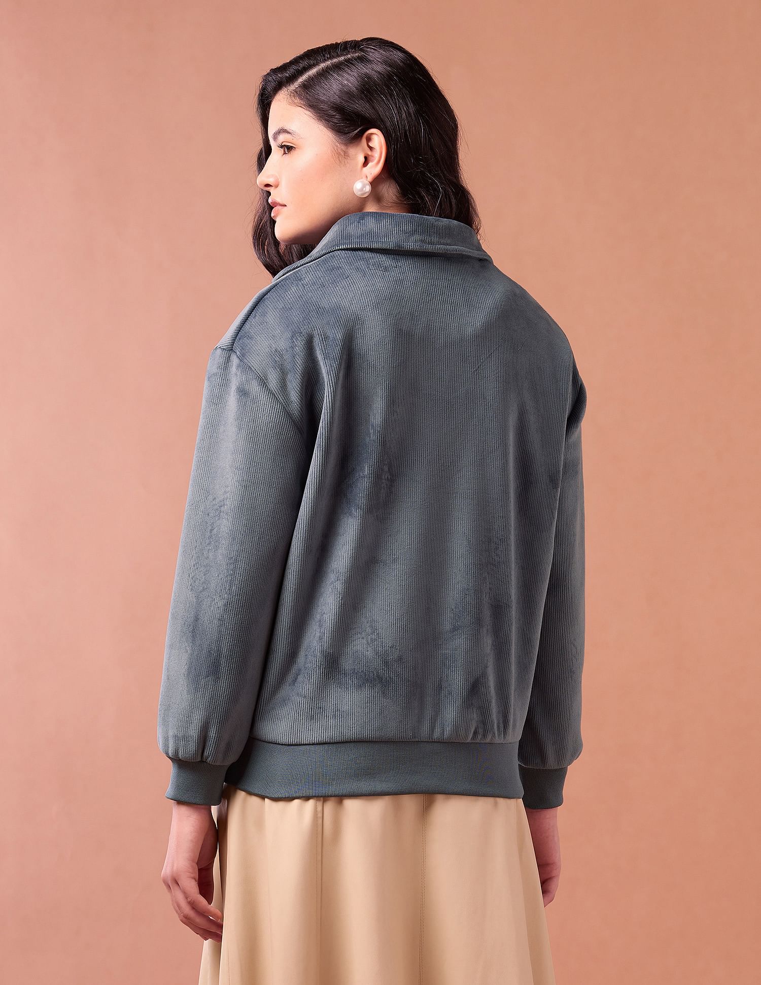 Corduroy Solid Regular Fit Jacket Blue - U.S. POLO ASSN. | Large