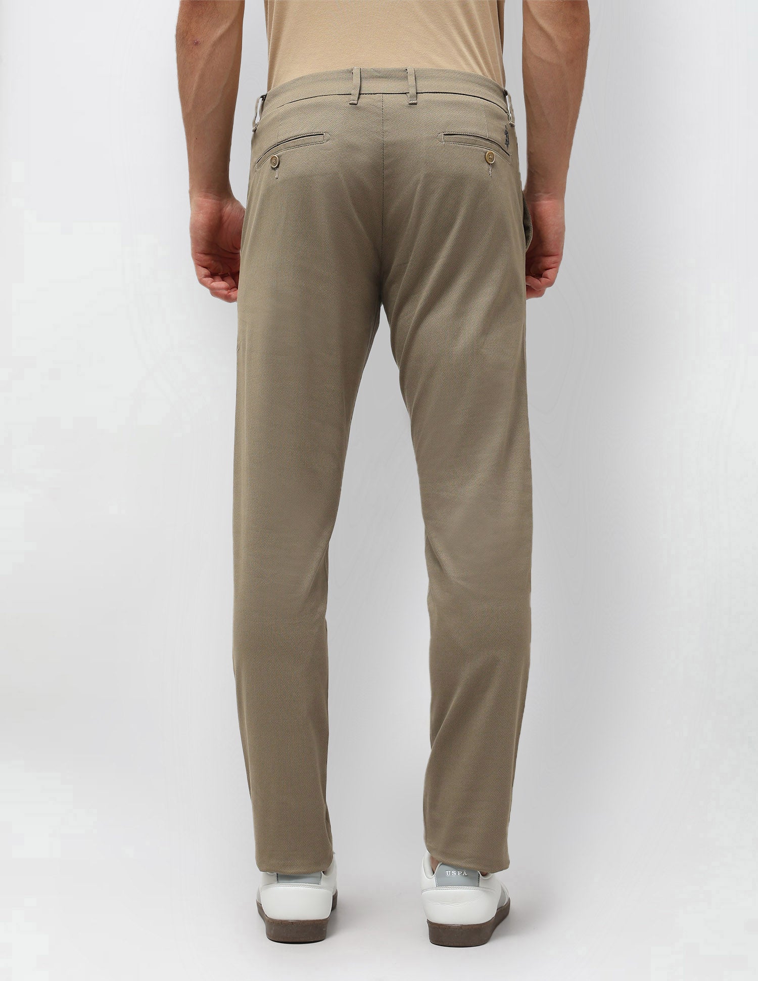 Slim Fit Satin Trousers Khaki - U.S. POLO ASSN. | Large