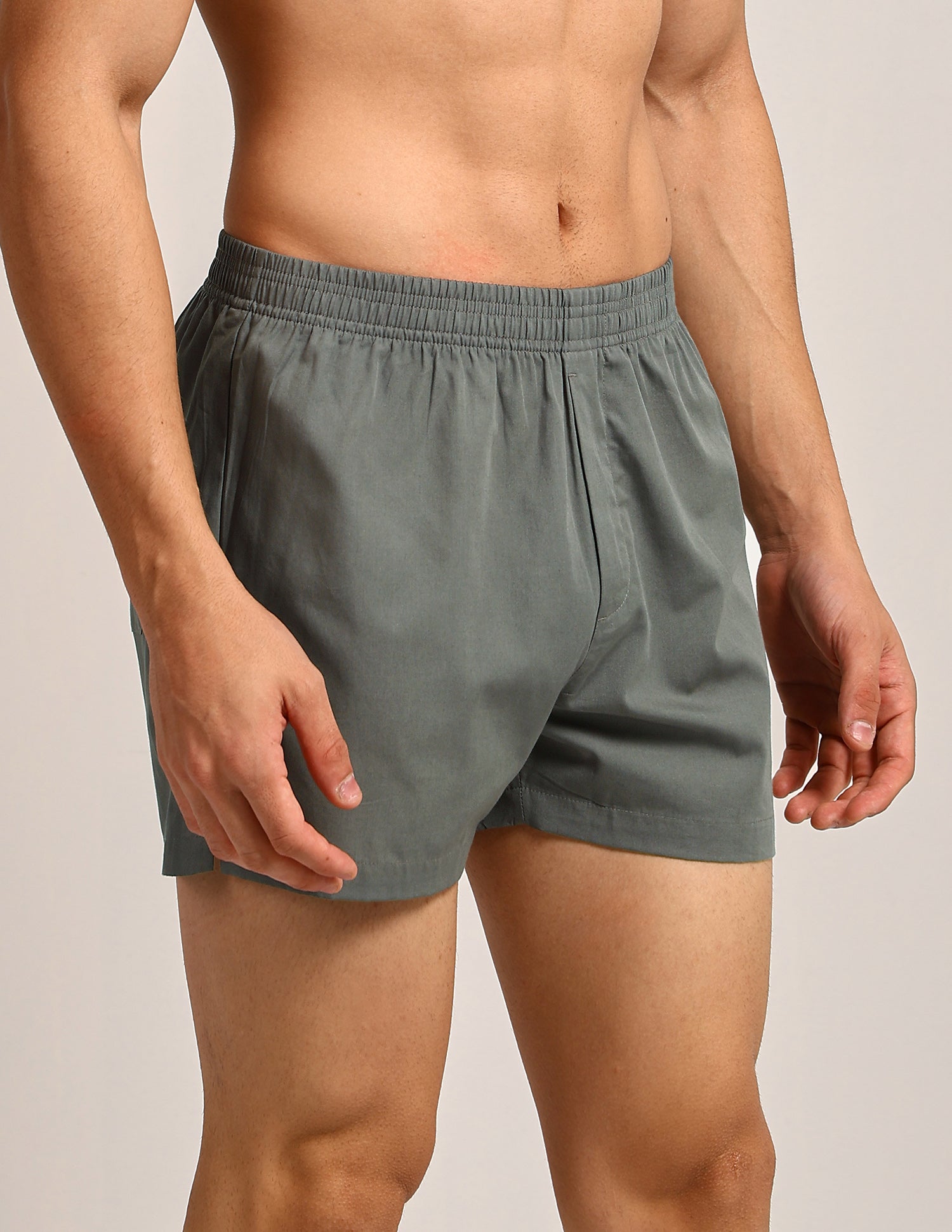 Light Cotton OEX16-P2 Boxer Shorts - Pack Of 2 Steel Grey & Black - U.S. Polo Assn. India | Large