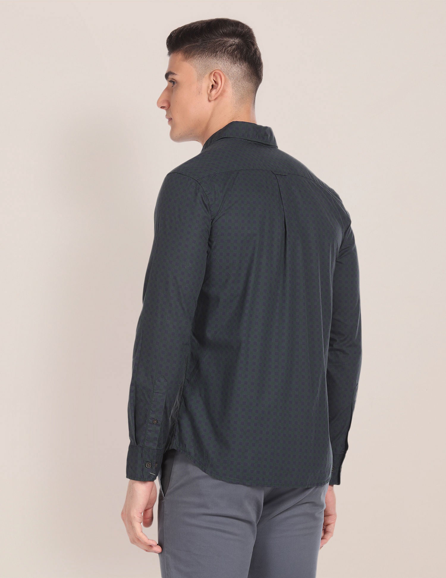 Spread Collar Check Shirt Green - U.S. POLO ASSN. | Large