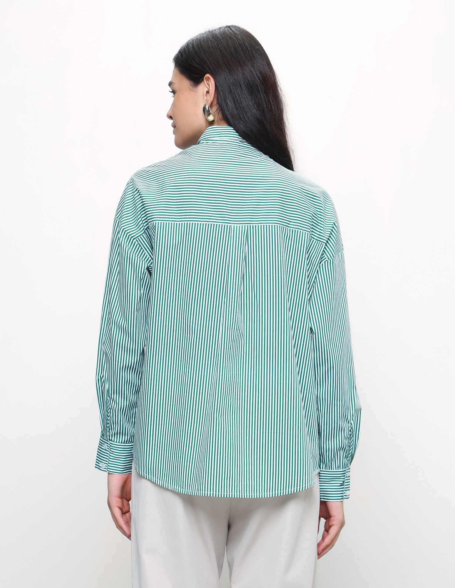 Brand Embroidered Oversized Fit Shirt Light Green - U.S. Polo Assn. India | Large