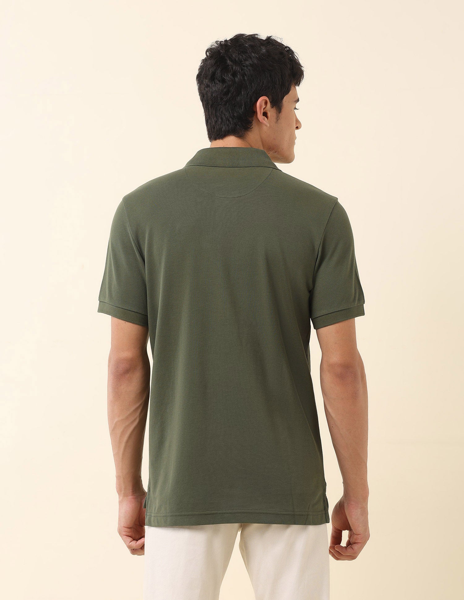 Pure Cotton Slim Fit Classic Polo Shirt Olive - U.S. Polo Assn. India | Large