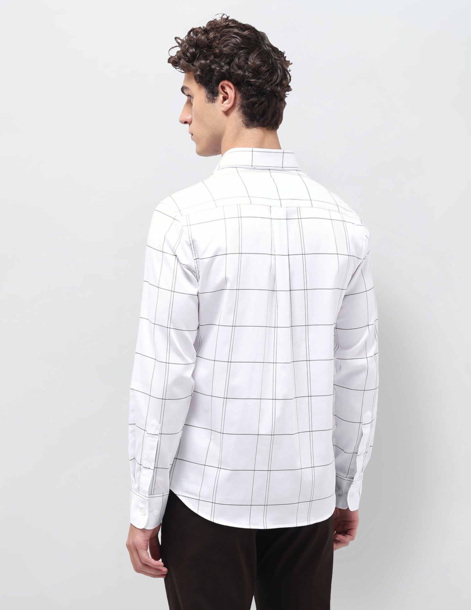 Windowpane Checked Satin Shirt Olive - U.S. Polo Assn. India | Large