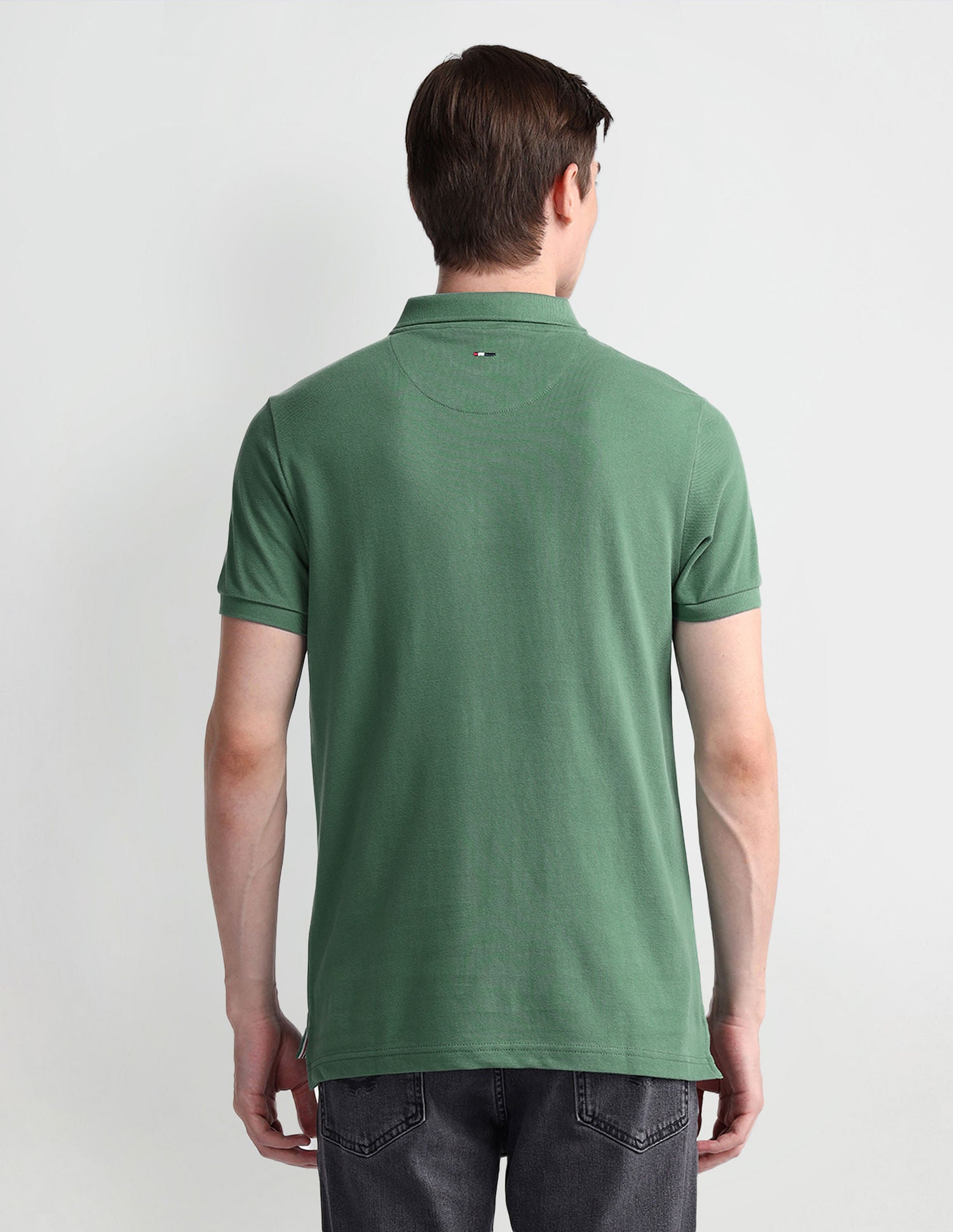 Muscle Fit Solid Polo Shirt Green - U.S. Polo Assn. India | Large