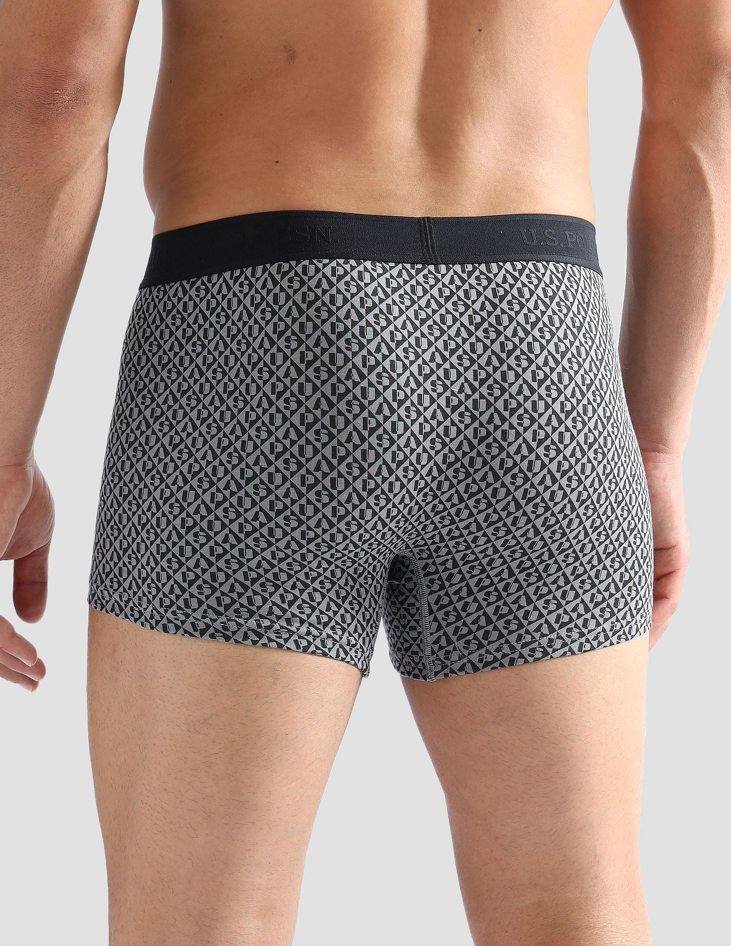 Anti Microbial Printed PT005 Trunks - Pack of 1 Black - U.S. POLO ASSN. | Large