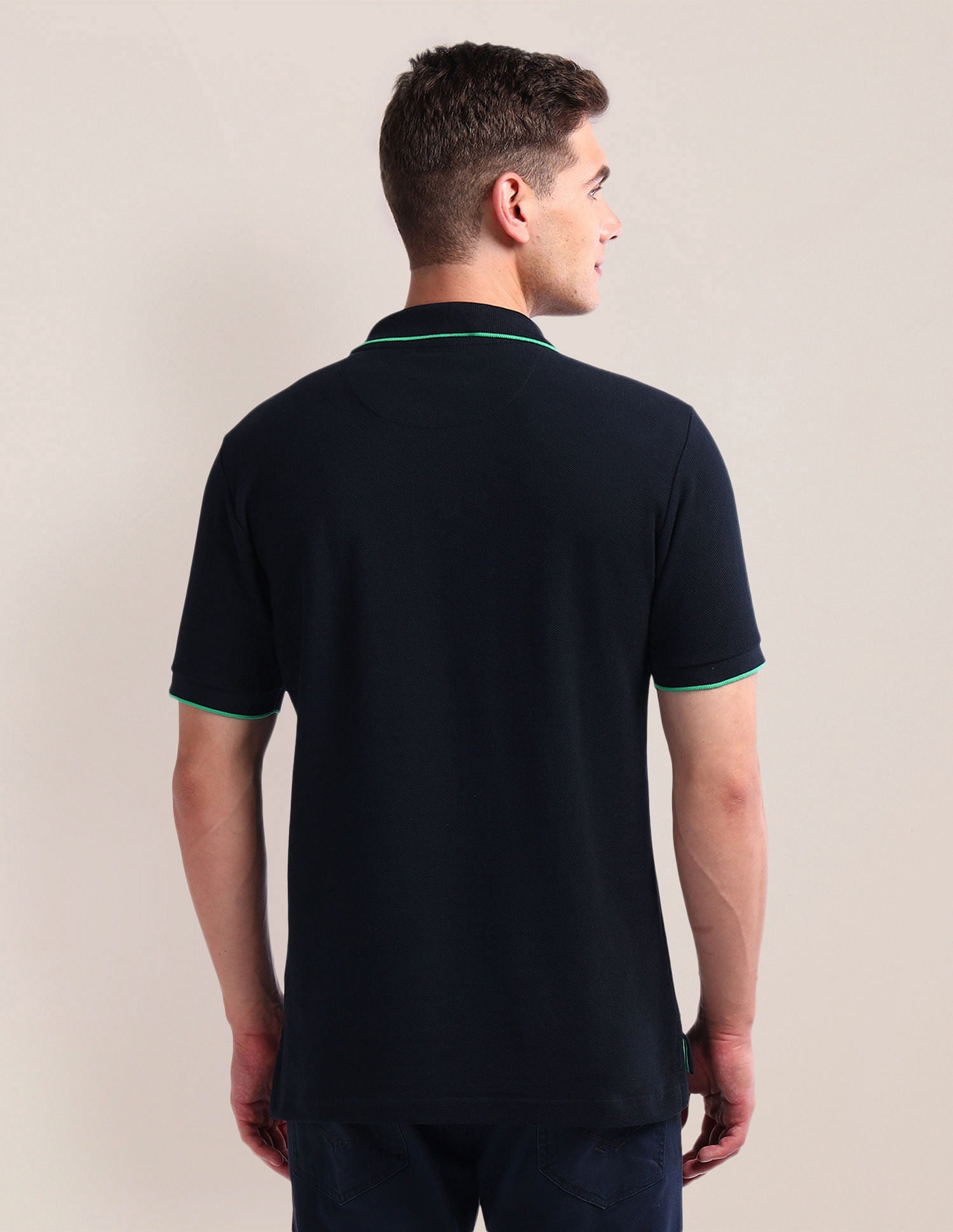 Solid Slim Fit Polo Shirt Navy - U.S. Polo Assn. India | Large