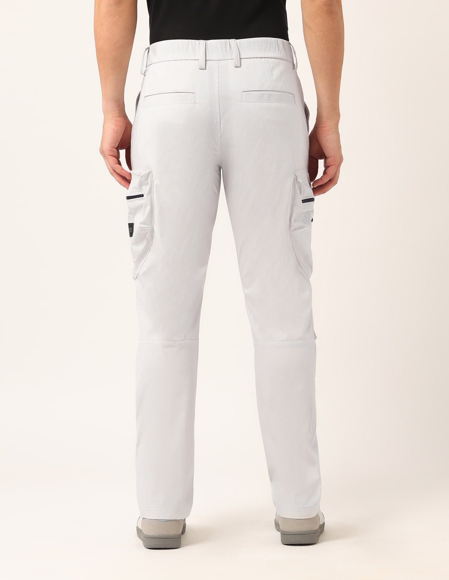 Solid Straight Fit Trousers Grey - U.S. Polo Assn. India | Large