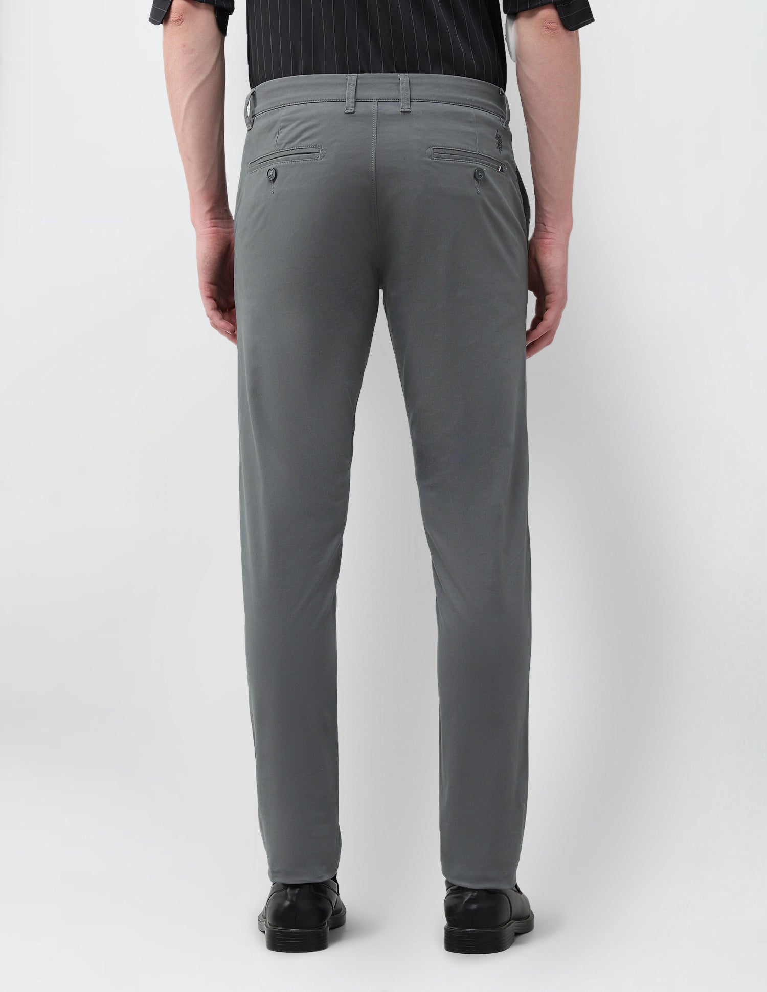 Austin Slim Fit Satin Trousers Dark Grey - U.S. Polo Assn. India | Large