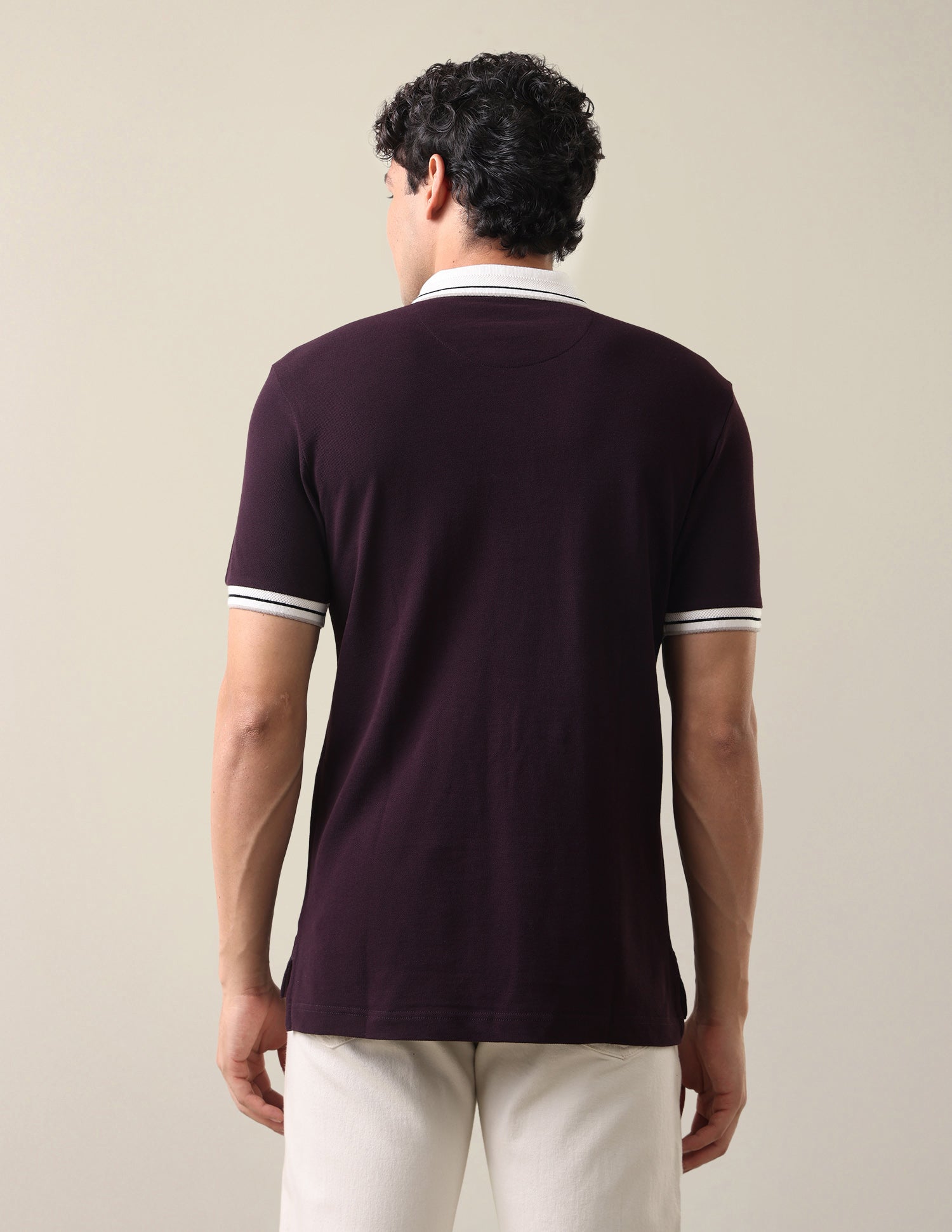 Solid Slim Fit Polo Shirt Purple - U.S. Polo Assn. India | Large