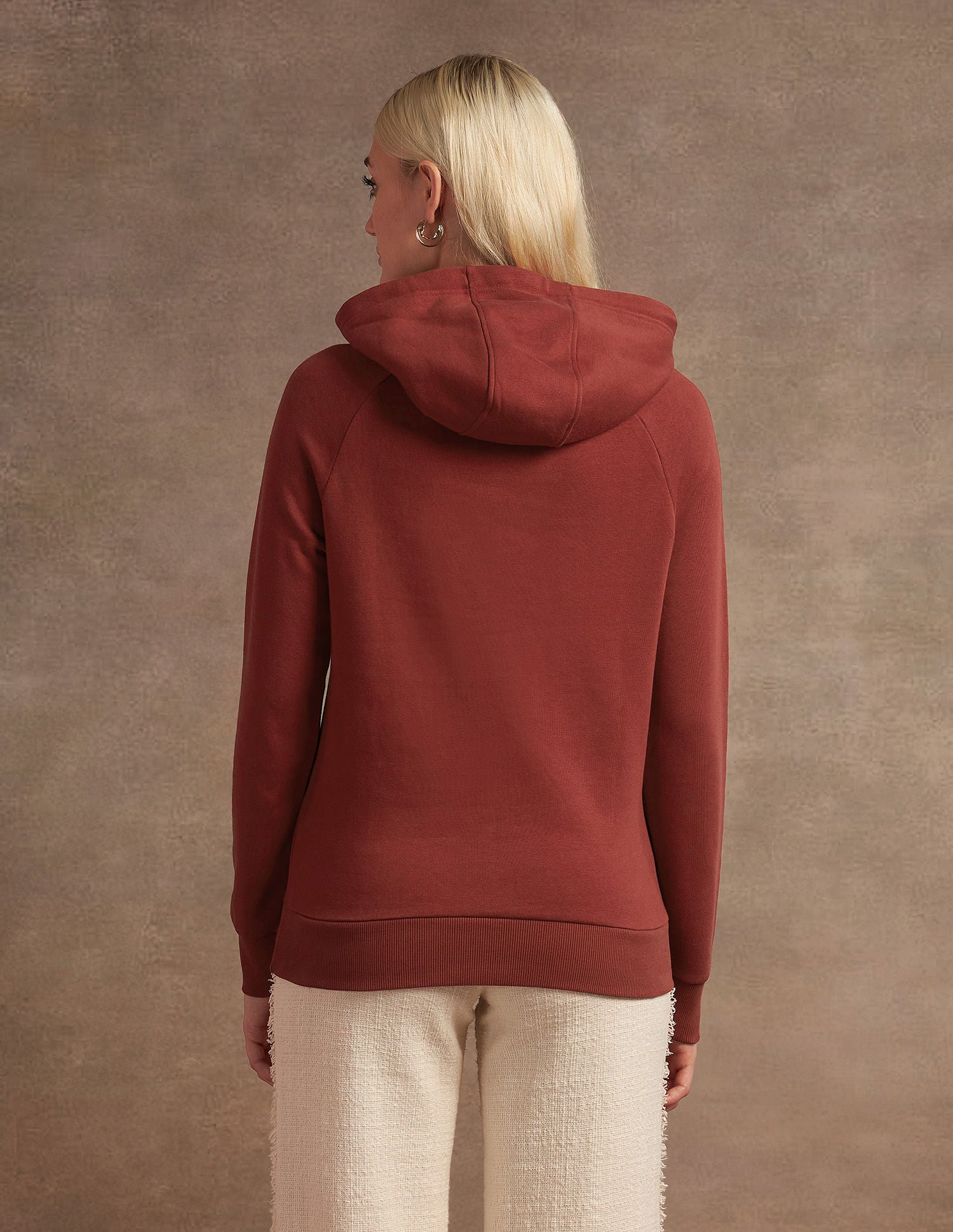 Embroidered Logo Hooded Sweatshirt Rust - U.S. Polo Assn. India | Large