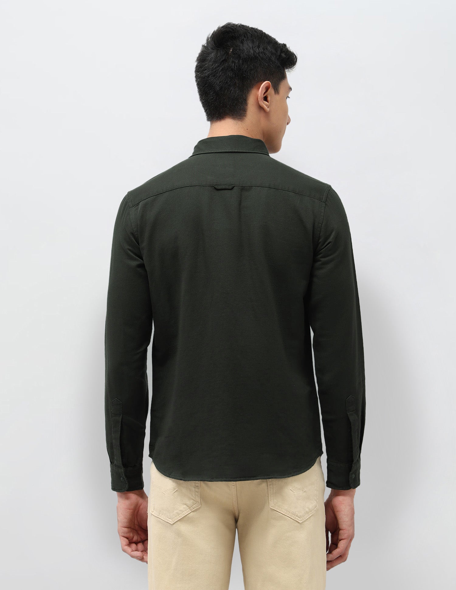 Twill Pure Cotton Shirt Olive - U.S. POLO ASSN. | Large