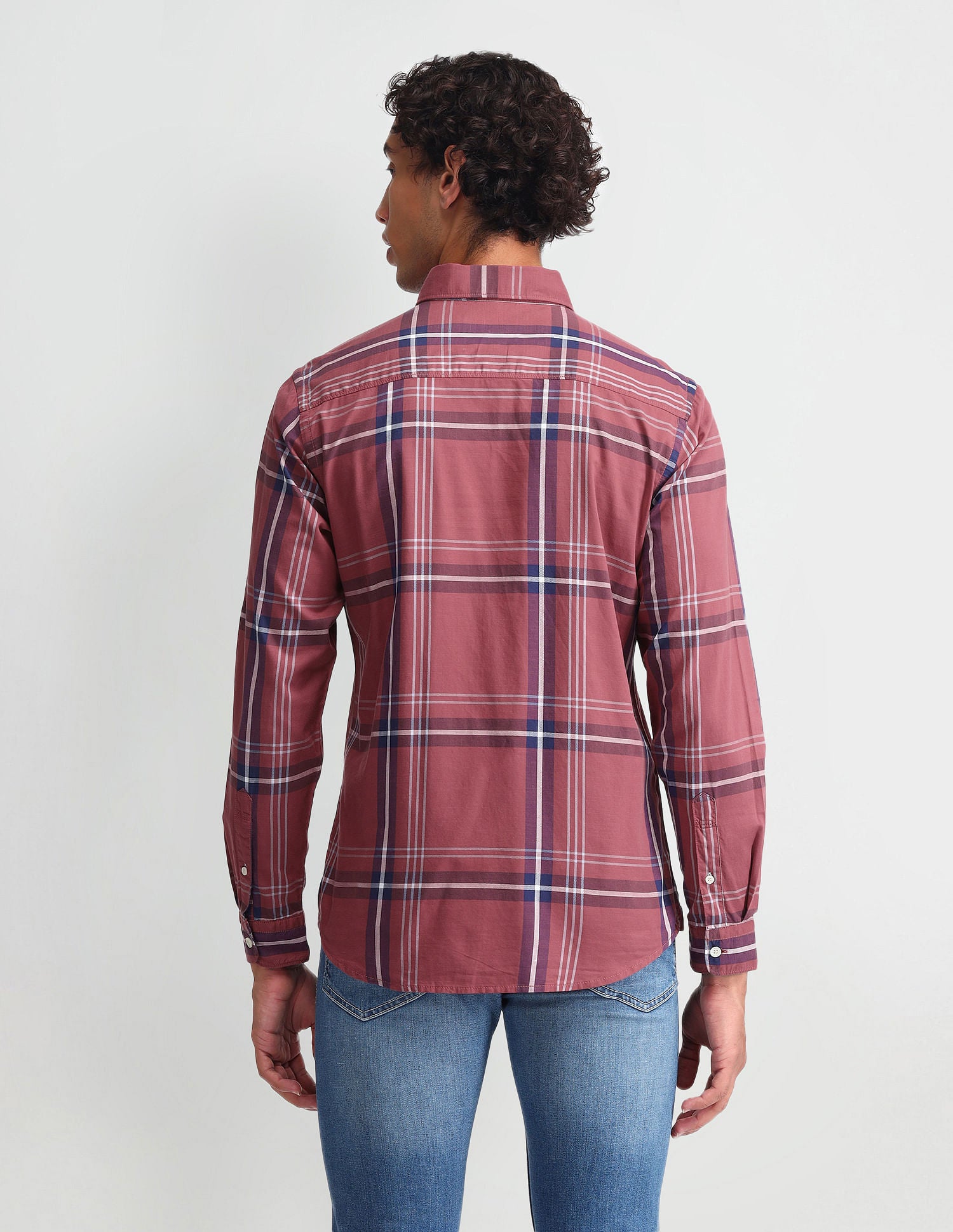 Grid Tattersall Checked Slim Fit Shirt Red - U.S. Polo Assn. India | Large