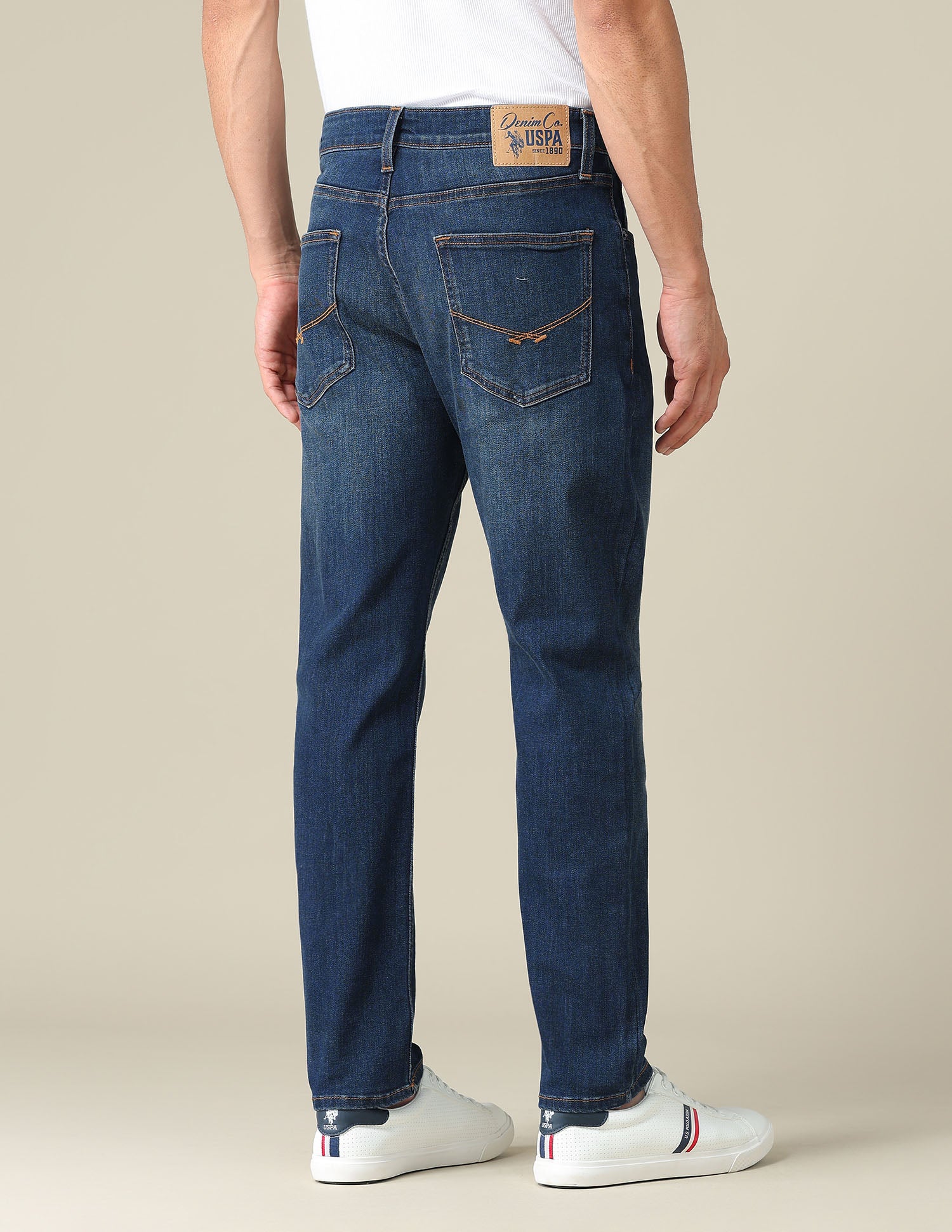 Cole Comfort Cropped Fit Blue Jeans Dark Blue - U.S. POLO ASSN. | Large