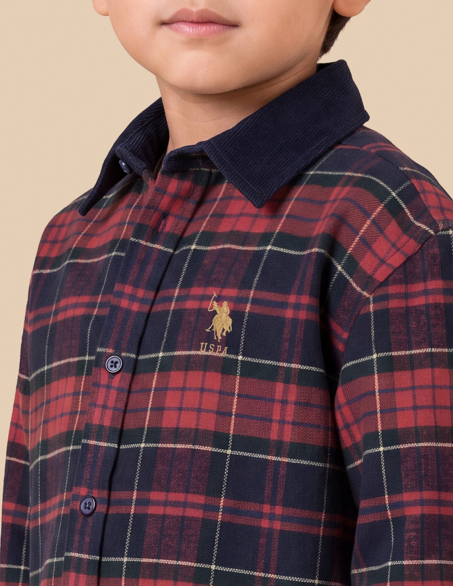 Plaid Checked Twill Shirt Red - U.S. Polo Assn. India | Large