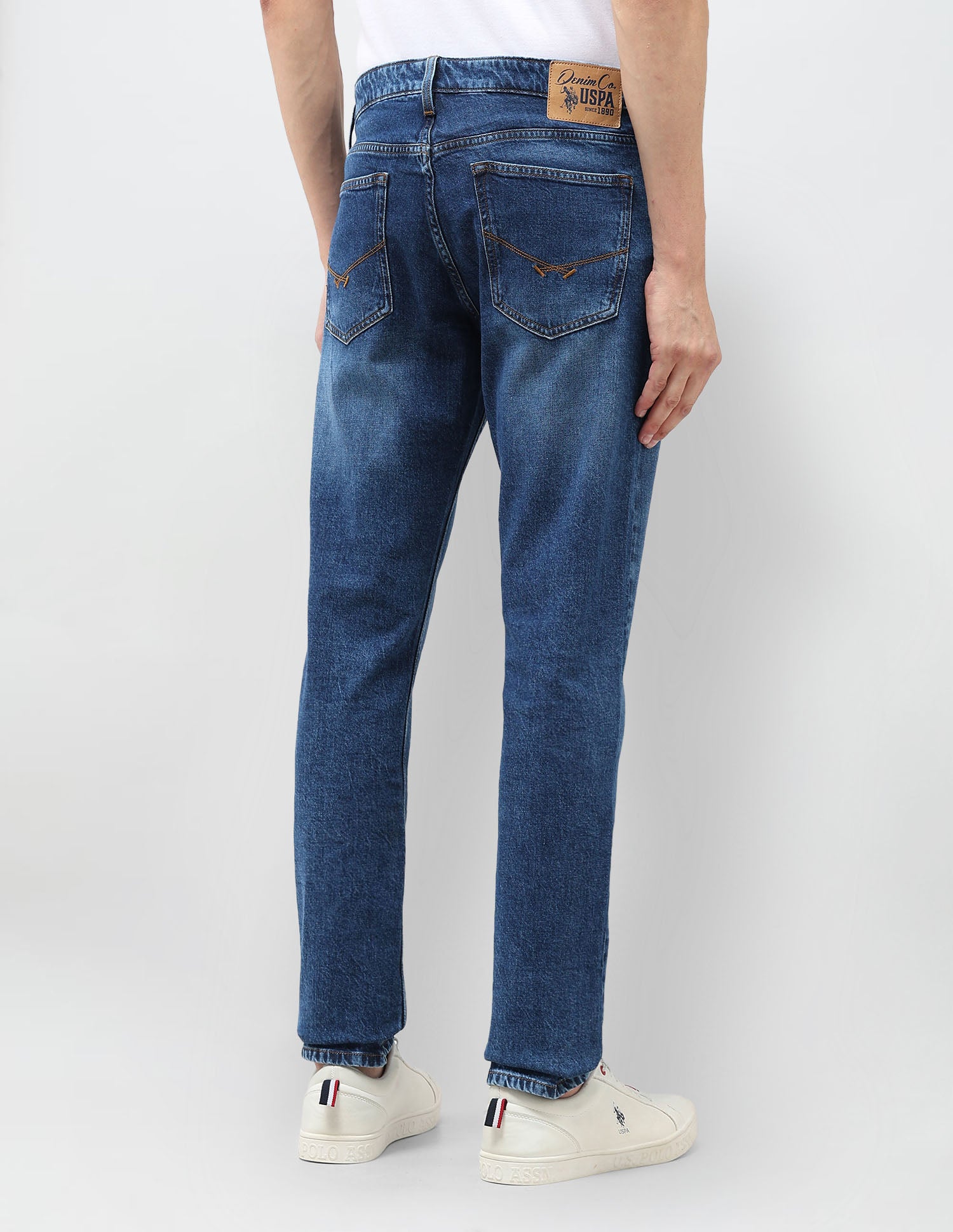 Brandon Slim Tapered Fit Whiskered Jeans Indigo - U.S. POLO ASSN. | Large