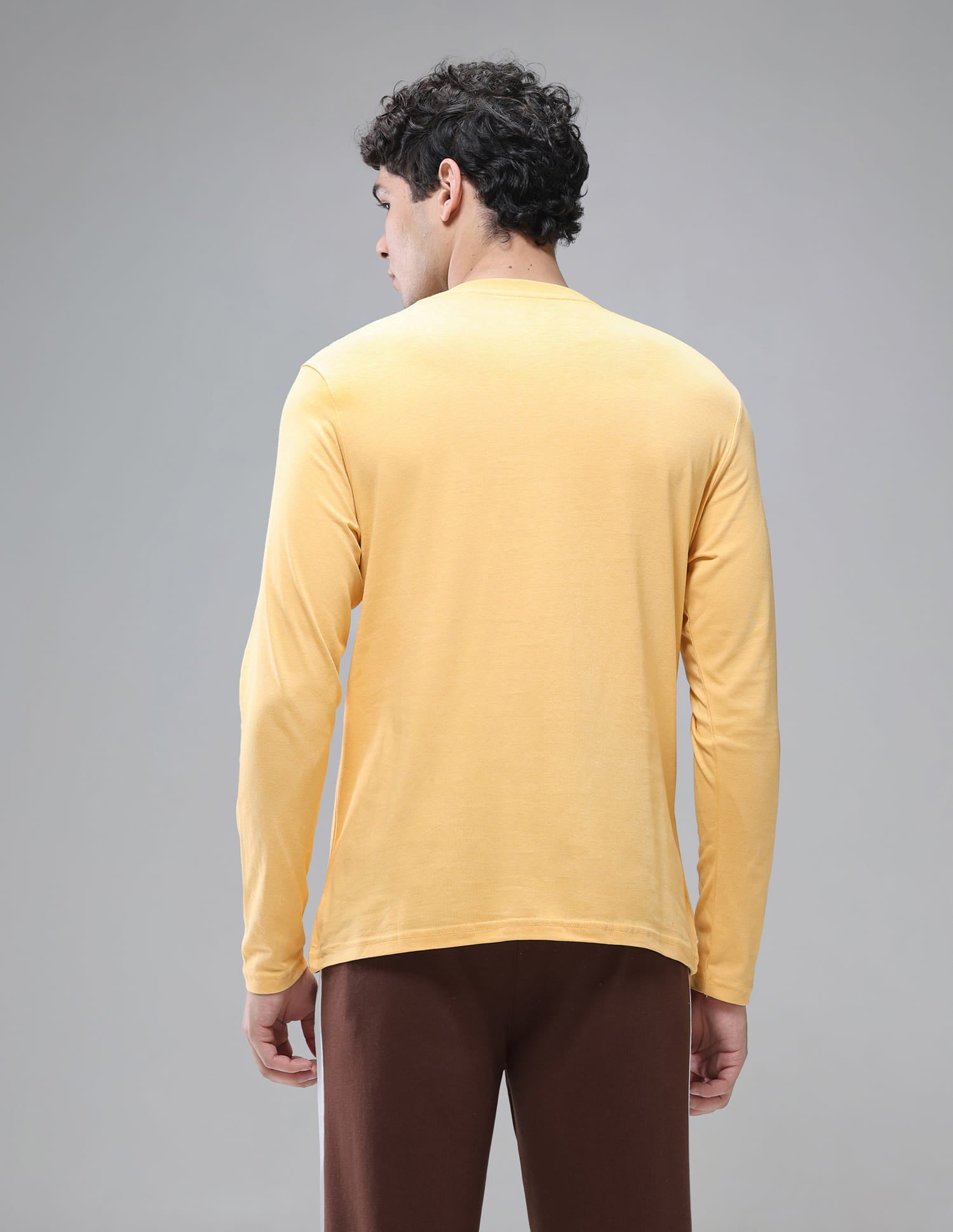 Henley Neck Solid I693 Lounge T-Shirt - Pack Of 1 Yellow - U.S. Polo Assn. India | Large