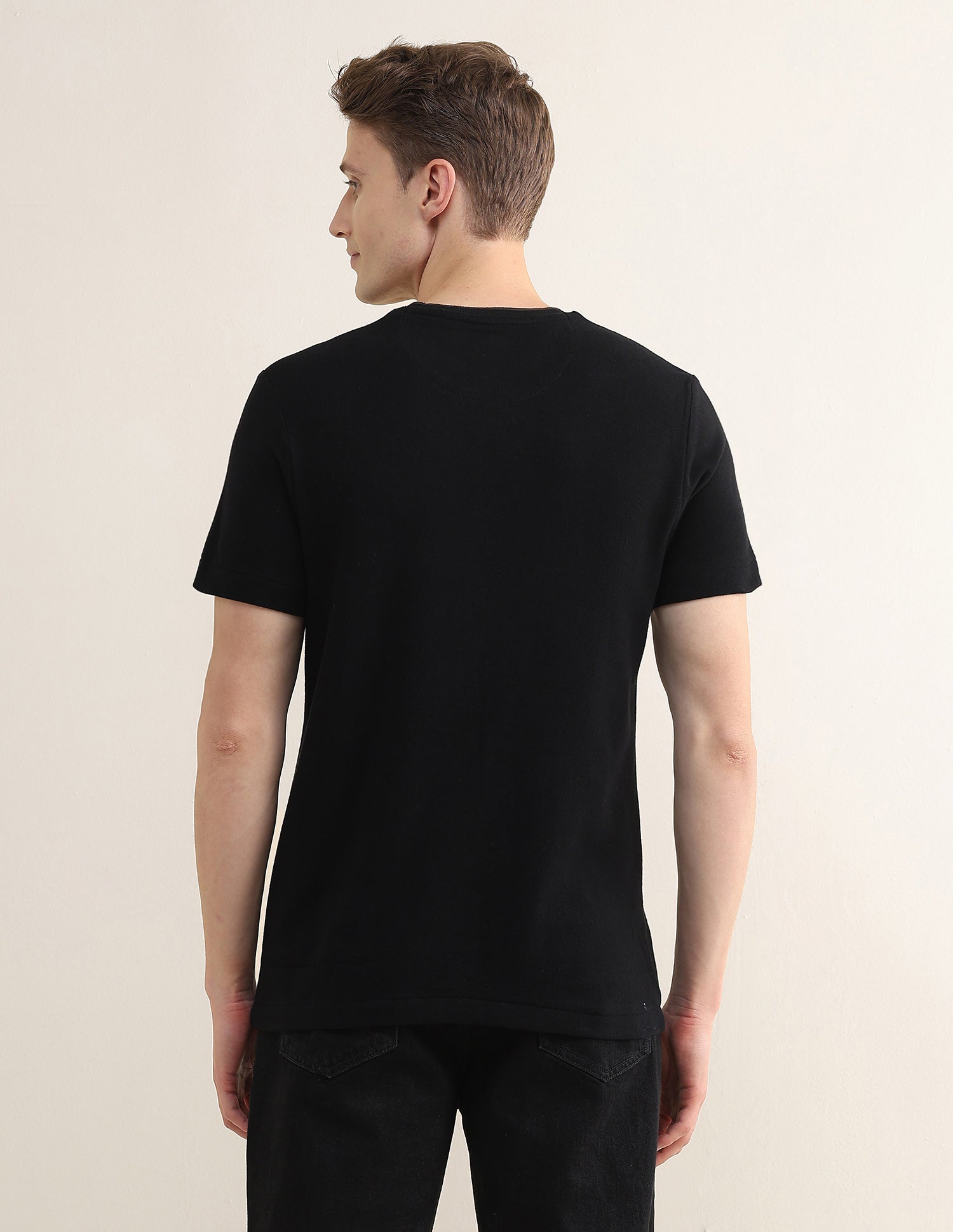 Vertical Striped Slim Fit T-Shirt Black - U.S. Polo Assn. India | Large