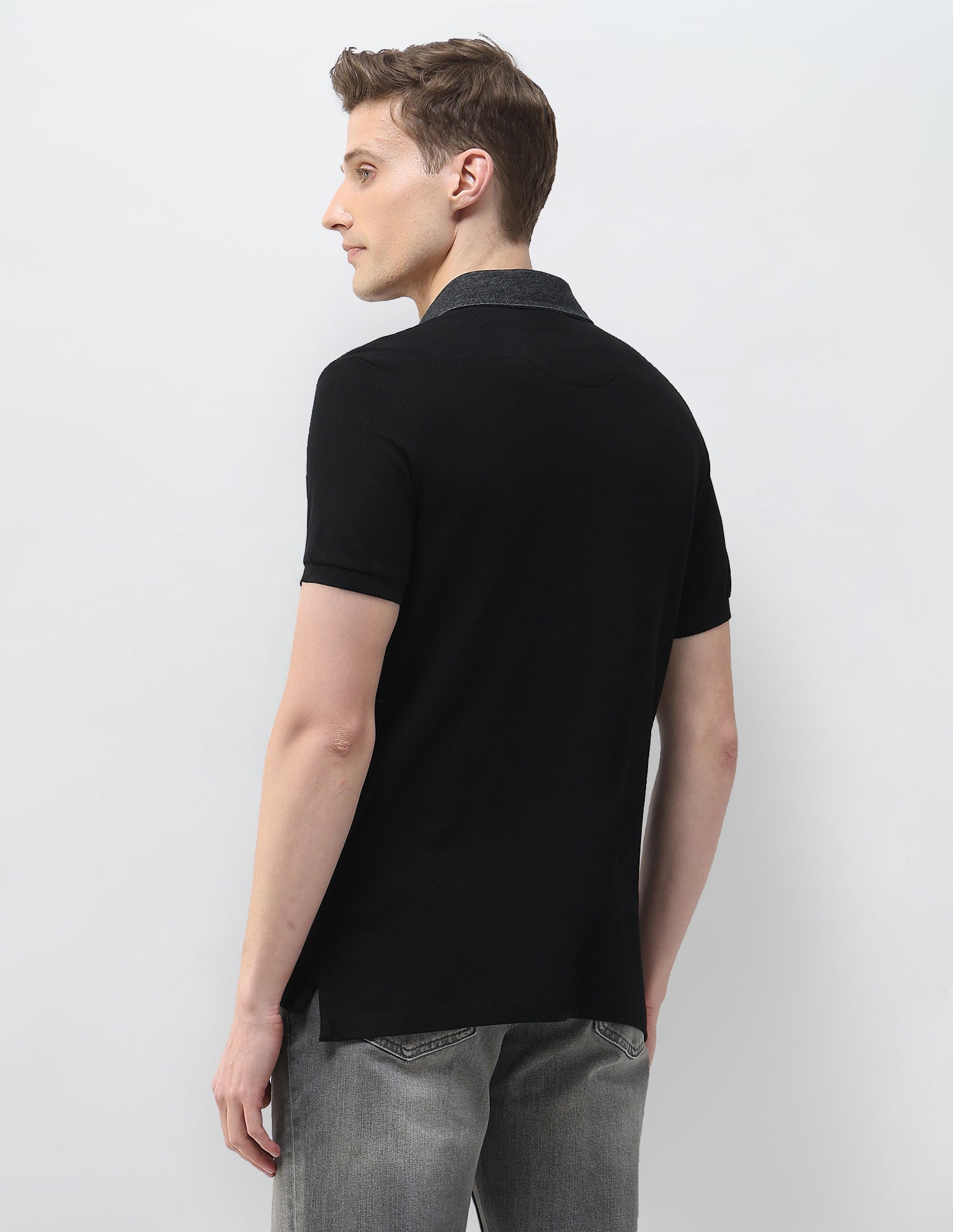 Solid Motel On The Coast Slim Fit Polo Shirt Black - U.S. Polo Assn. India | Large