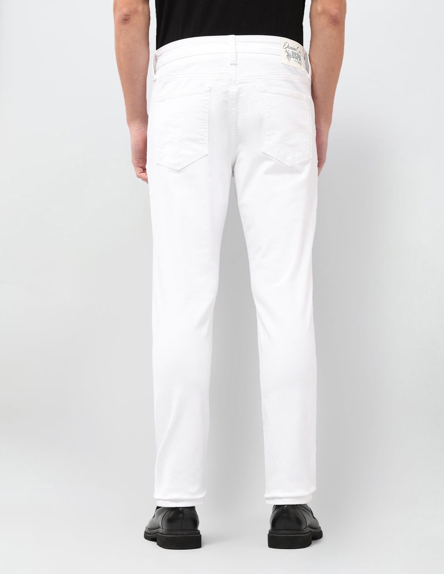Solid Slim Tapered Fit Jeans White - U.S. Polo Assn. India | Large