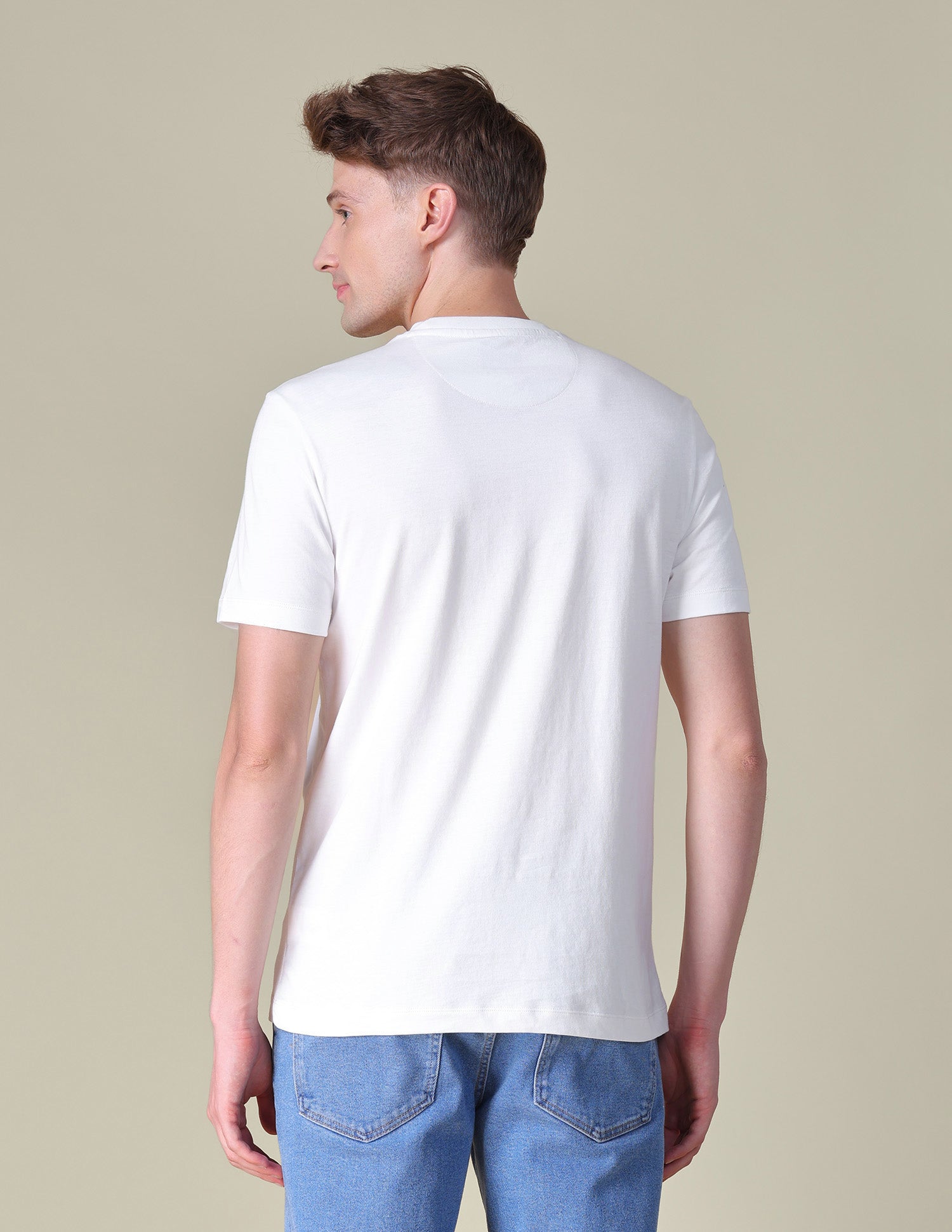 Solid Slim Fit T-Shirt Ivory - U.S. POLO ASSN. | Large