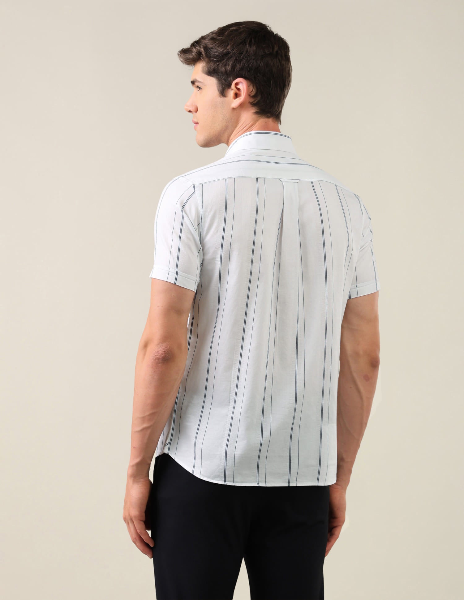 Vertical Striped Tailored Fit Shirt White - U.S. Polo Assn. India | Large