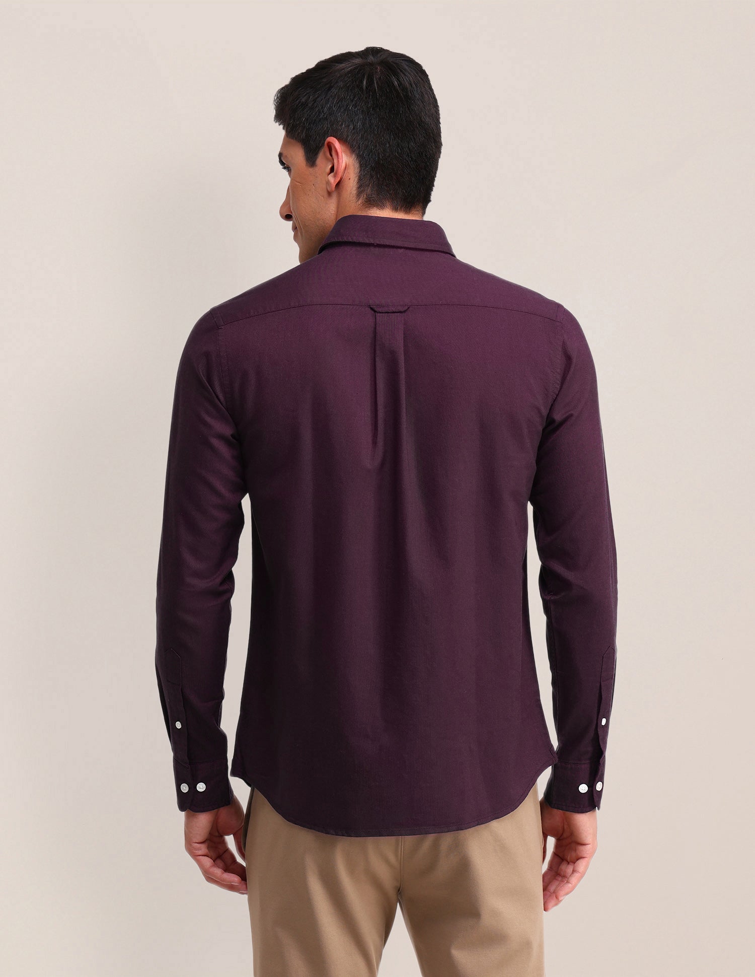 Solid Pattern Oxford Shirt Wine - U.S. Polo Assn. India | Large