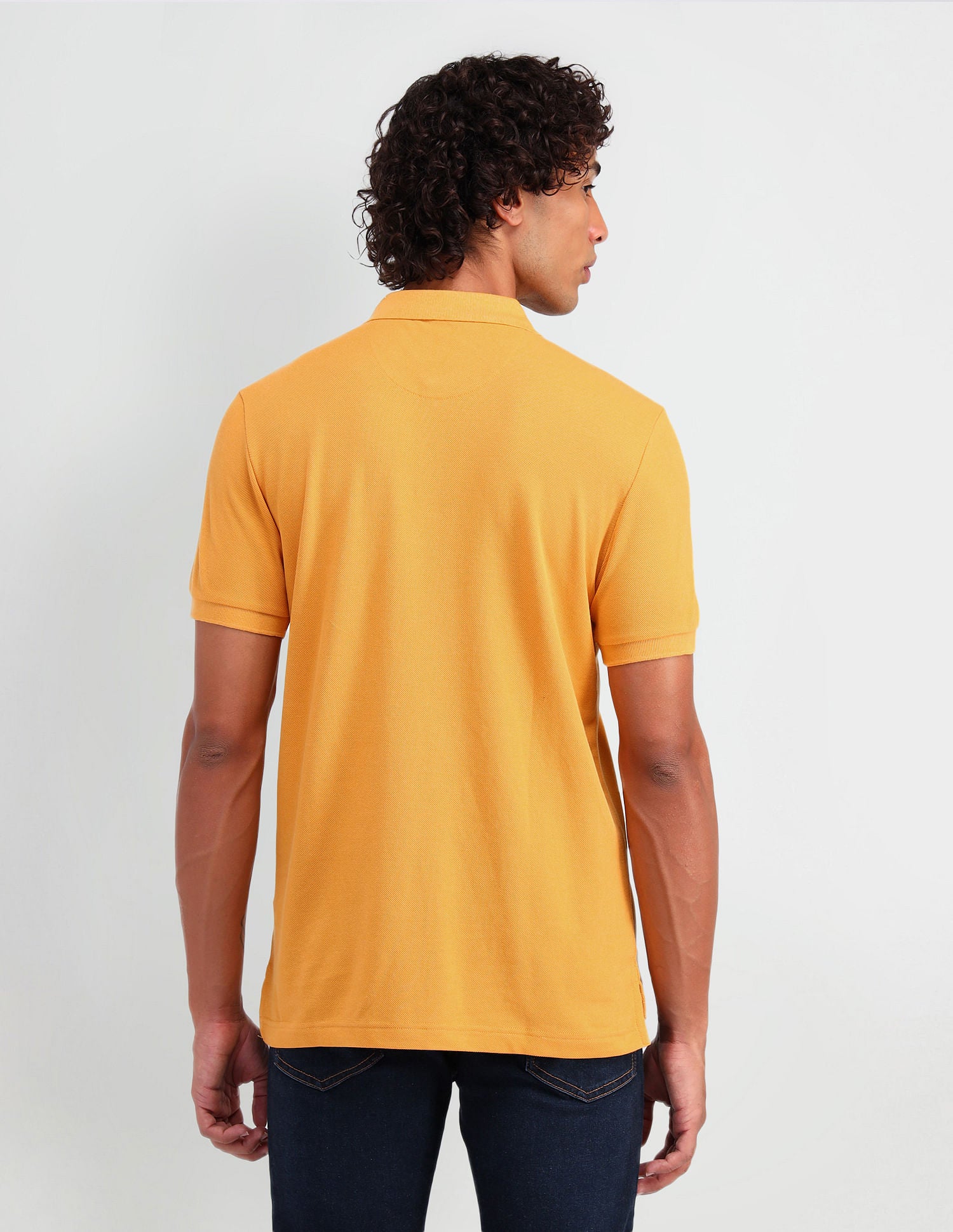 Muscle Fit Pure Cotton Polo Shirt Mustard - U.S. Polo Assn. India | Large