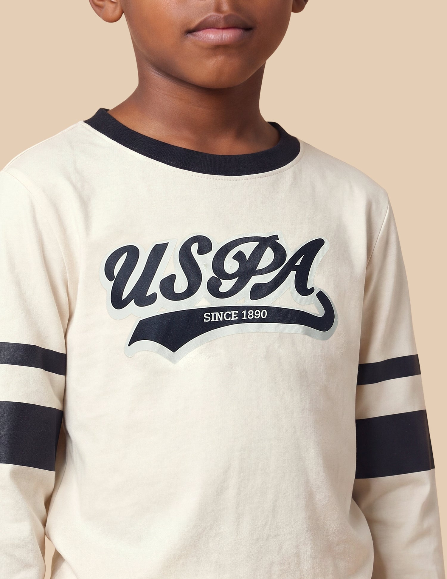 Brand Printed Regular Fit T-Shirt Off White - U.S. Polo Assn. India | Large