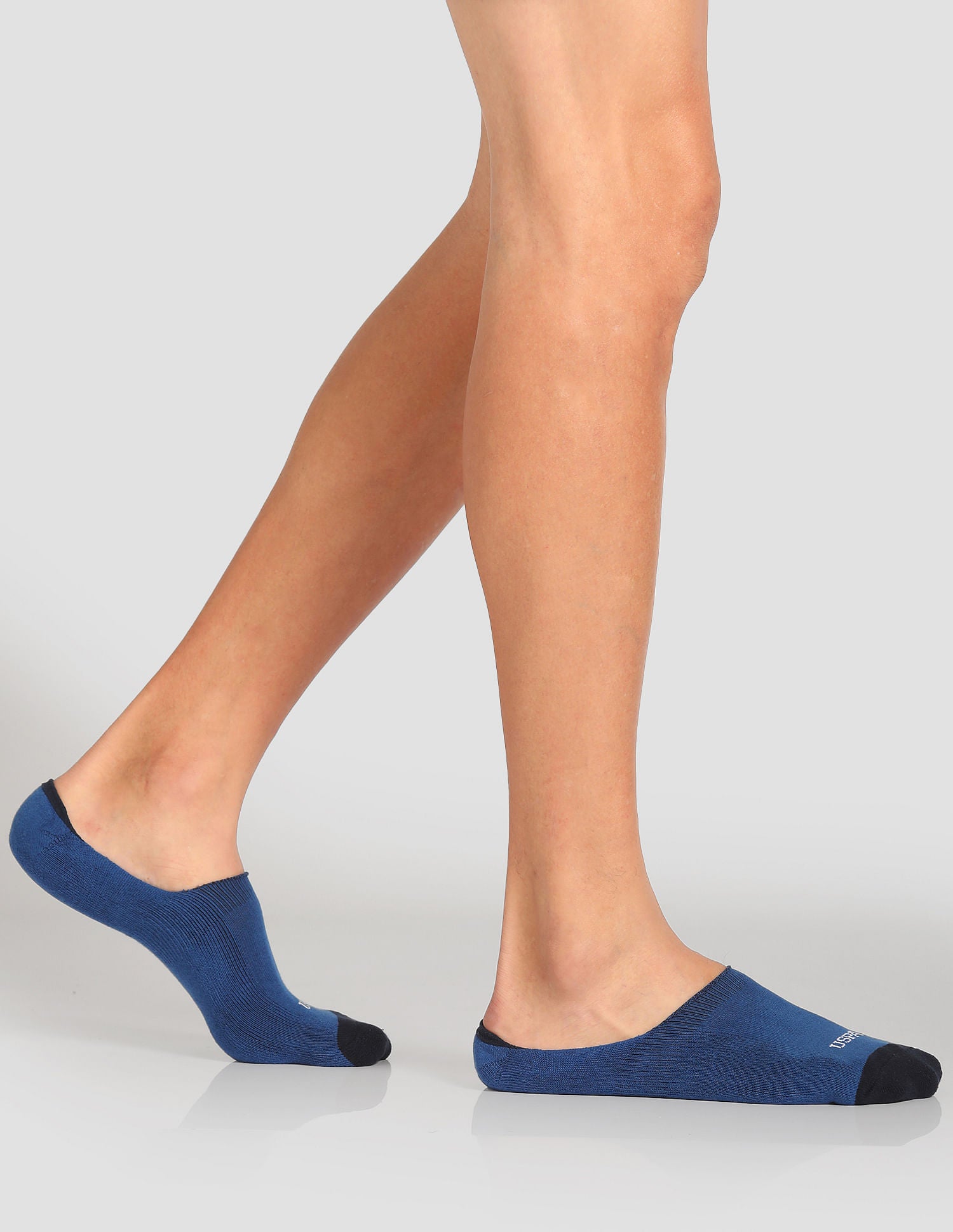 Terry Finish No Show ES004 Socks - Pack Of 3 Set Sail, Fig and Mineral Yellow - U.S. POLO ASSN. | Large