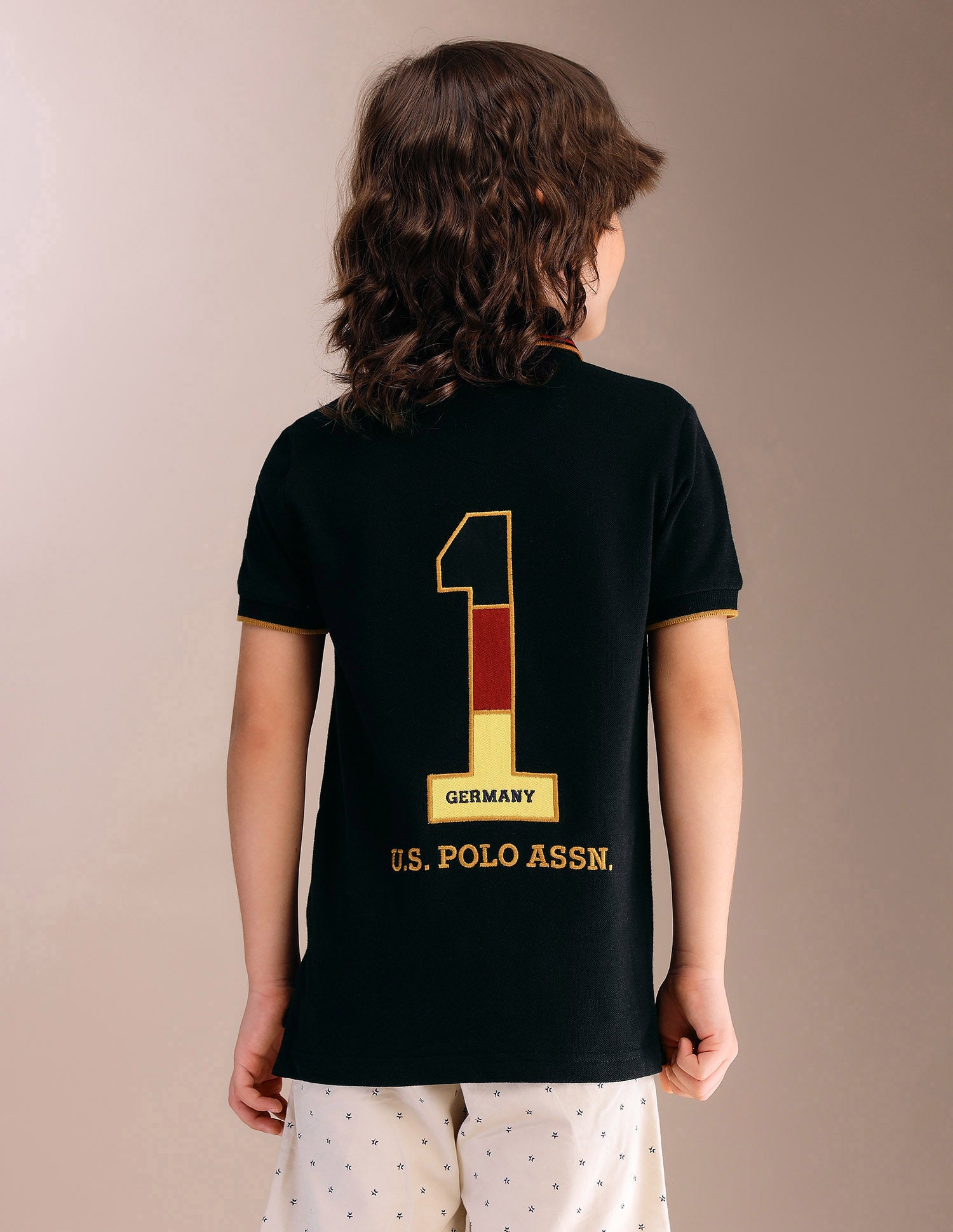 Boys Appliqued Regular Fit Polo Shirt Black - U.S. POLO ASSN. | Large