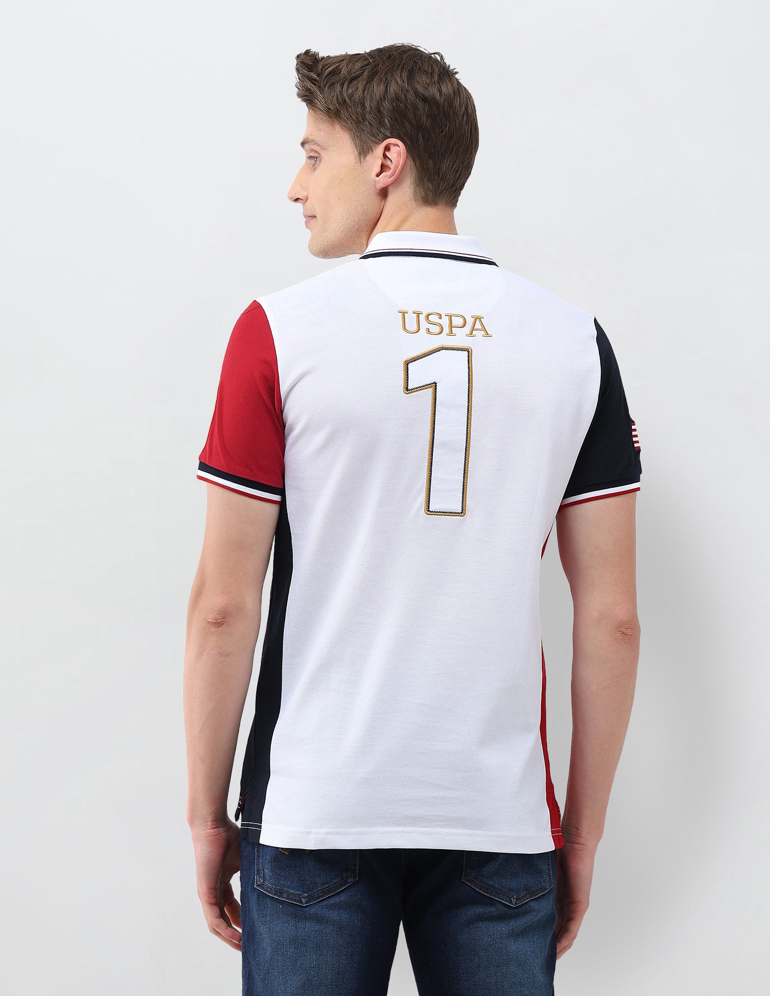 Colourblocked Brand Embroidered Slim Fit Polo Shirt White - U.S. Polo Assn. India | Large