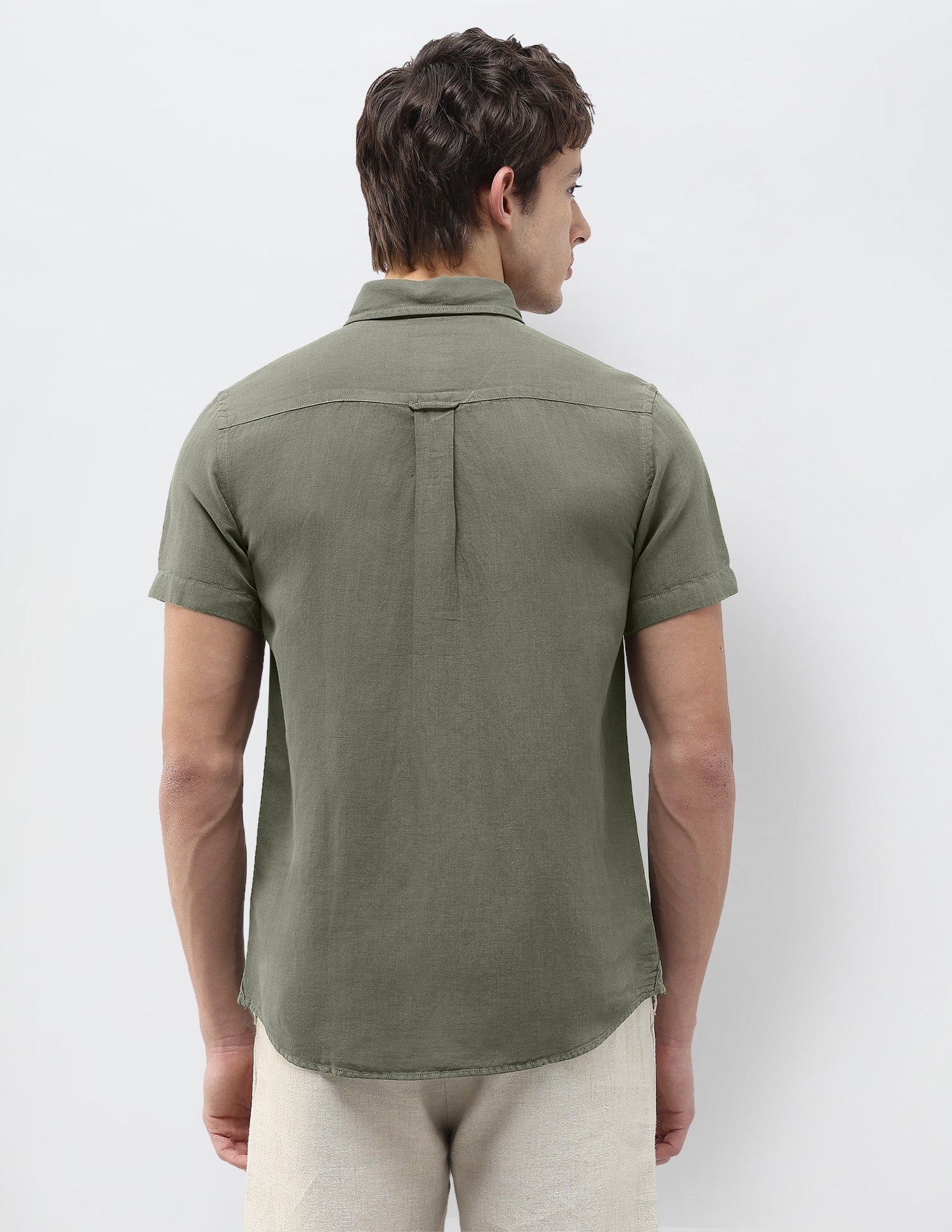 Solid Regular Fit Shirt Olive - U.S. Polo Assn. India | Large