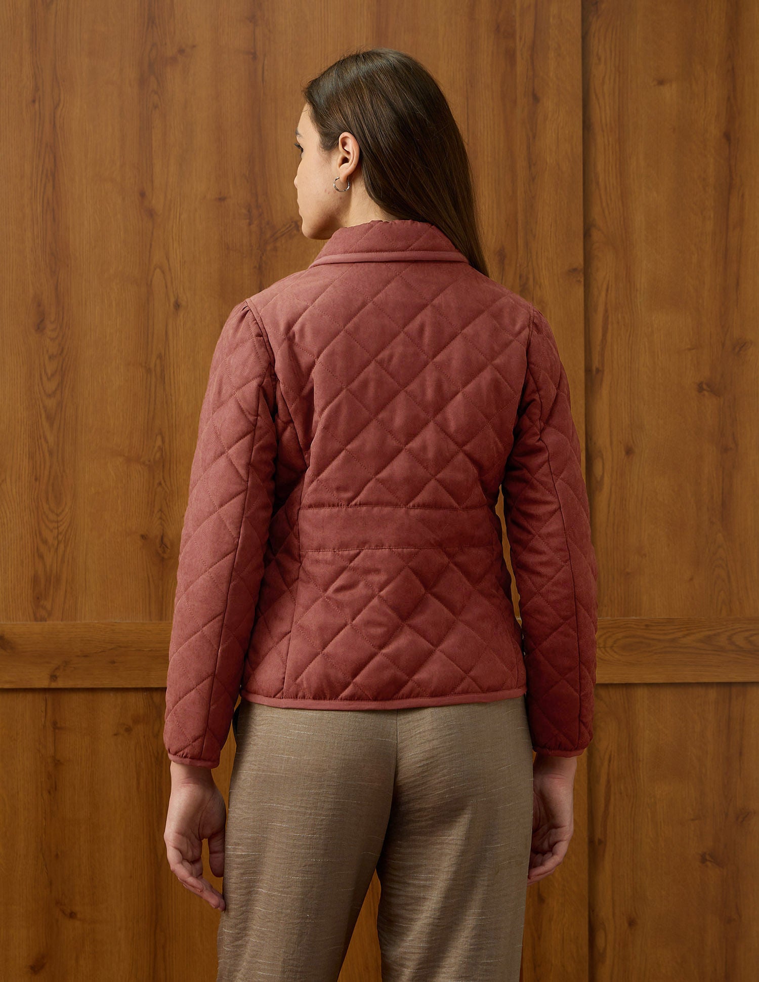 Solid Regular Fit Quilted Jacket Bronze - U.S. POLO ASSN. | Large