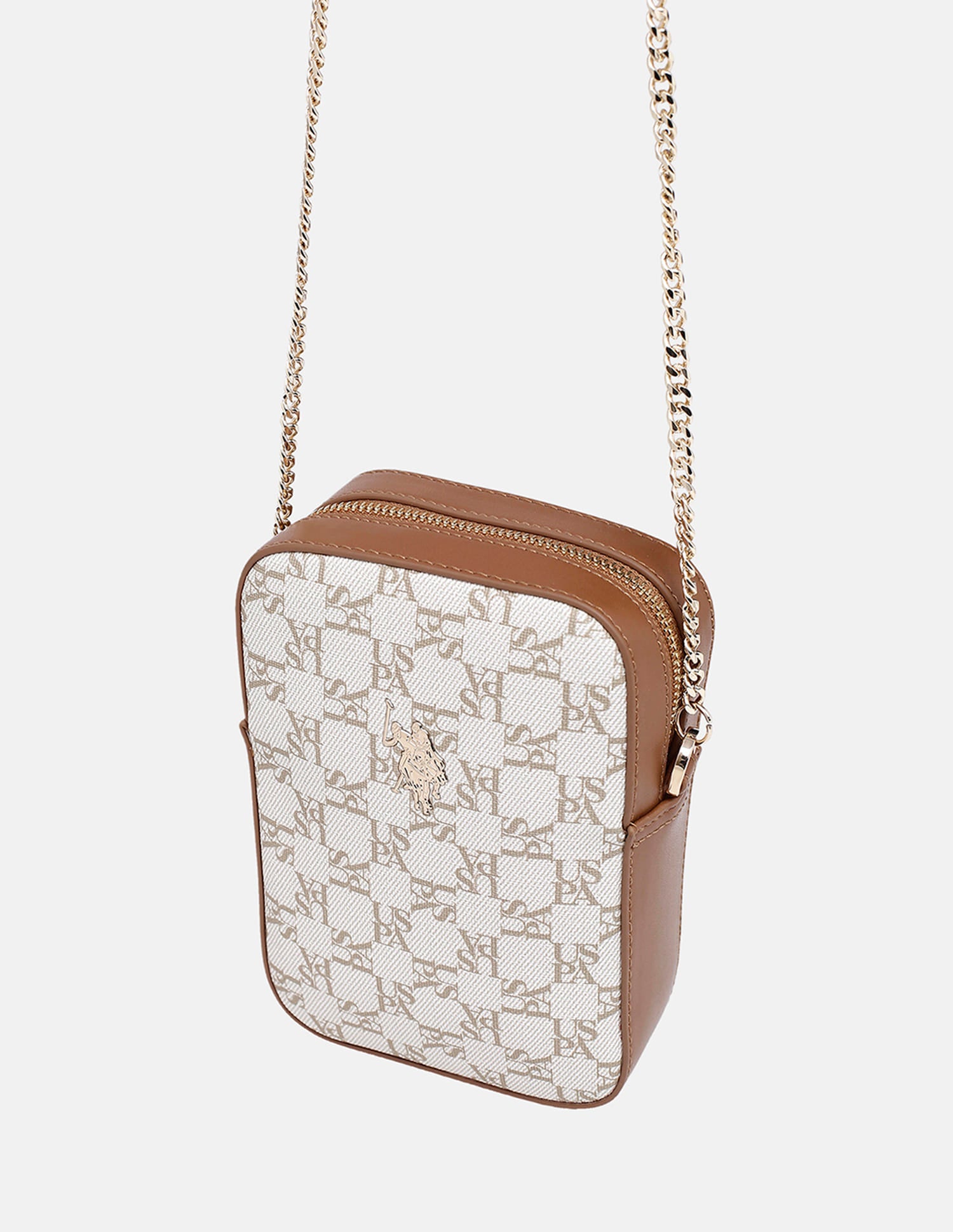 Cruz Monogram Crossbody Bag Beige - U.S. Polo Assn. India | Large