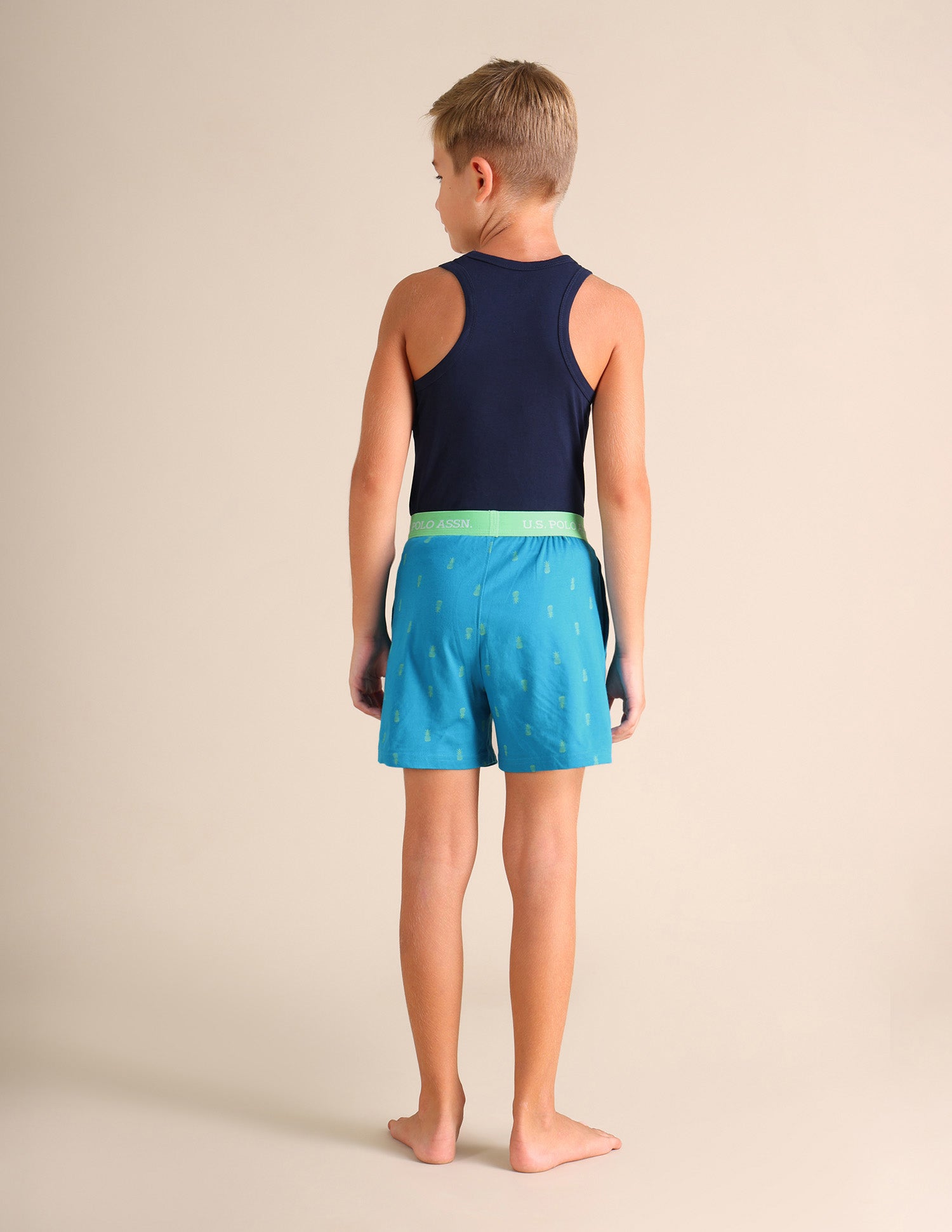 Pineapple Print EKX01 Lounge Shorts - Pack Of 2 Red and Blue - U.S. POLO ASSN. | Large